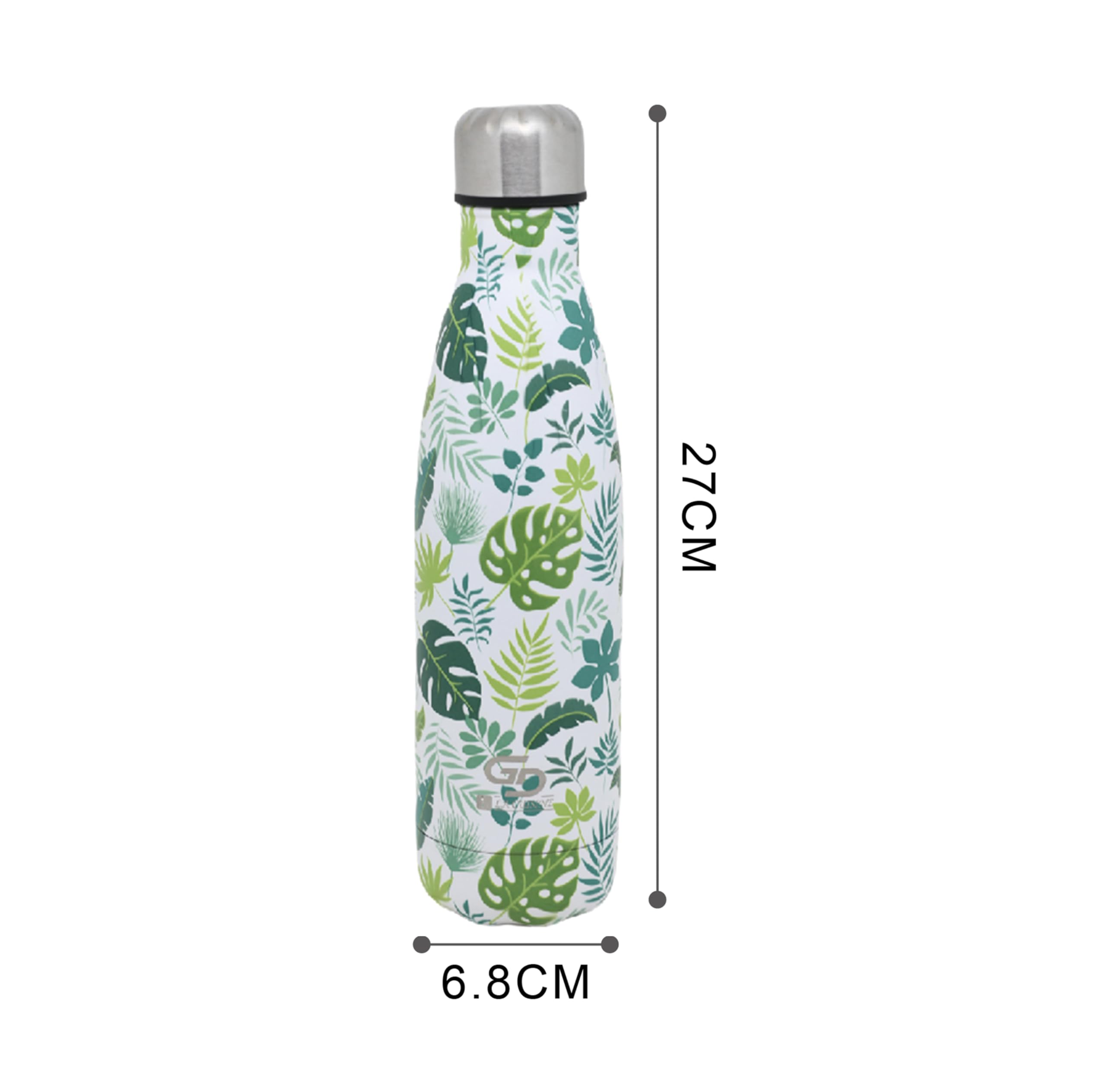 GD LOVES YOUR HOME Borraccia Termica 500 ml in Acciaio Inox 304 – Doppia Parete (caldo 8h / freddo 24h), tappo ermetico, riutilizzabile senza BPA – Fantasie Tropical