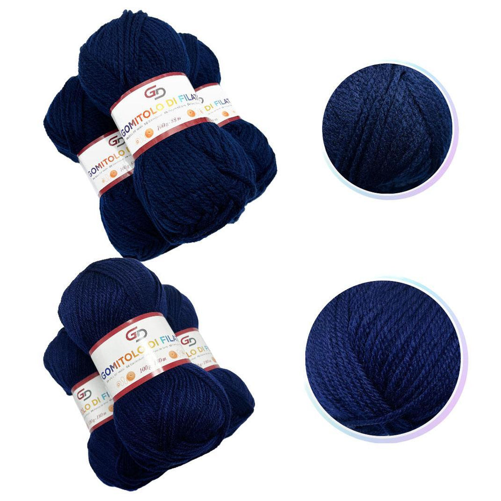 GD LOVES YOUR HOME Set 3 Gomitoli Filato Acrilico a 4 Capi Toni Freschi | Sottile 180m o Grosso 83m, Morbido e Resistente per Maglia e Uncinetto