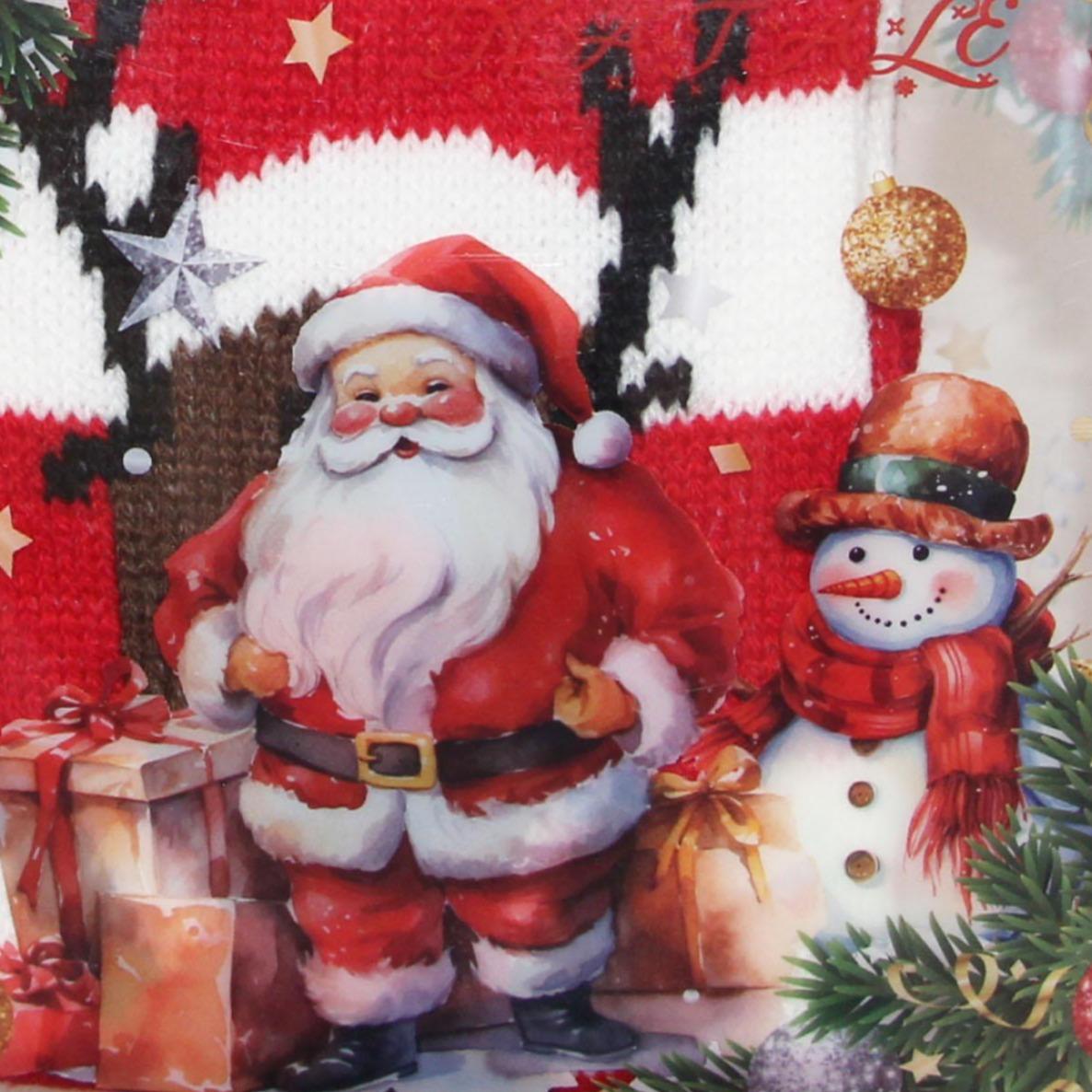 GD LOVES XMAS Set Regalo 2 Calzini Lunghi Natalizi in Scatola Decorata  | Morbidi e Caldi in Maglia – Fantasie Natalizie Babbo Natale & Renna