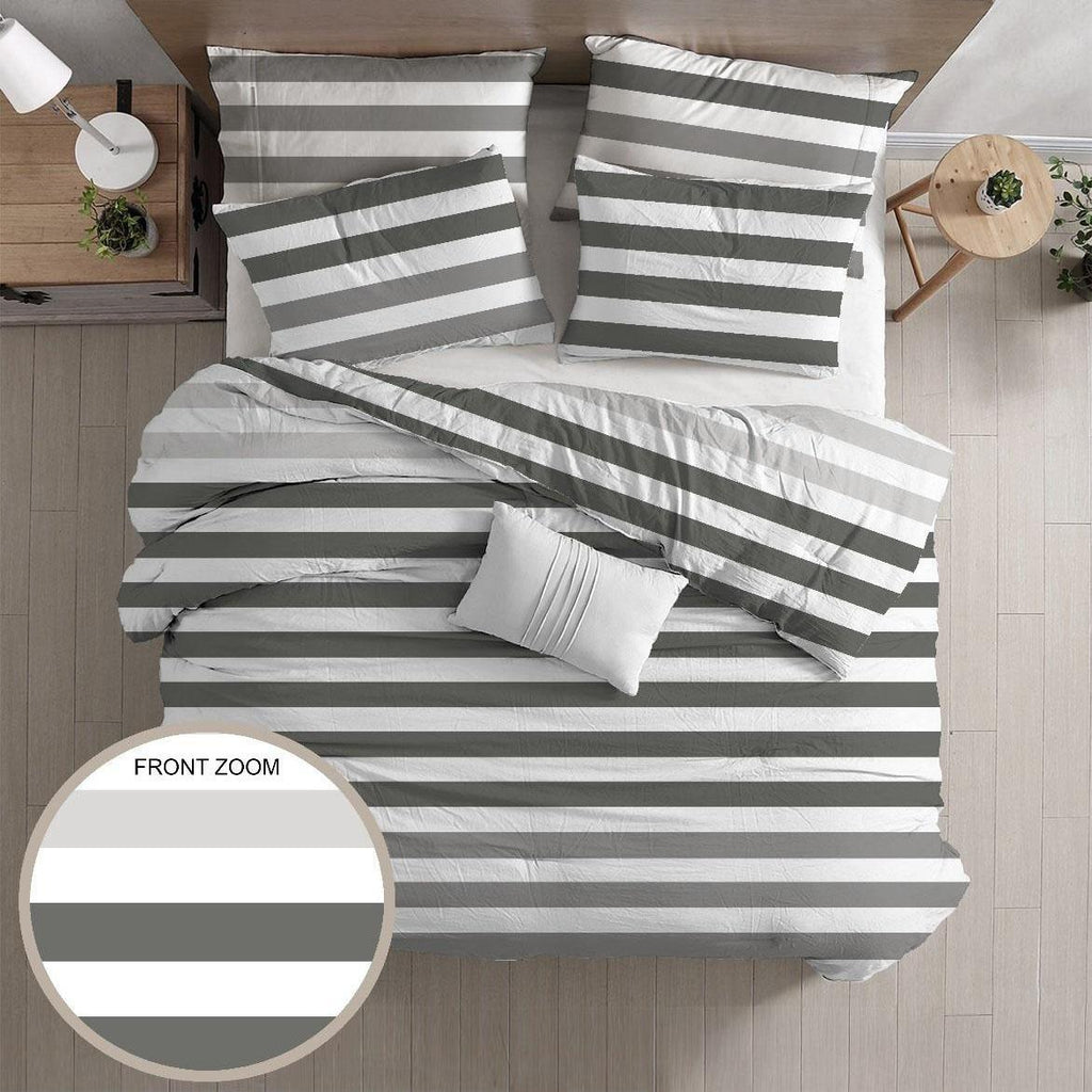 GD LOVES YOUR HOME Linea Parure Copripiumino – Fantasie Geometriche Nordic Chic – 4 Varianti (Righe, Quadri, Scacchi, Frecce) – Set 2 o 3 Pezzi con Federe – 3 Misure (Singolo, Piazza e Mezza, Matrimoniale)