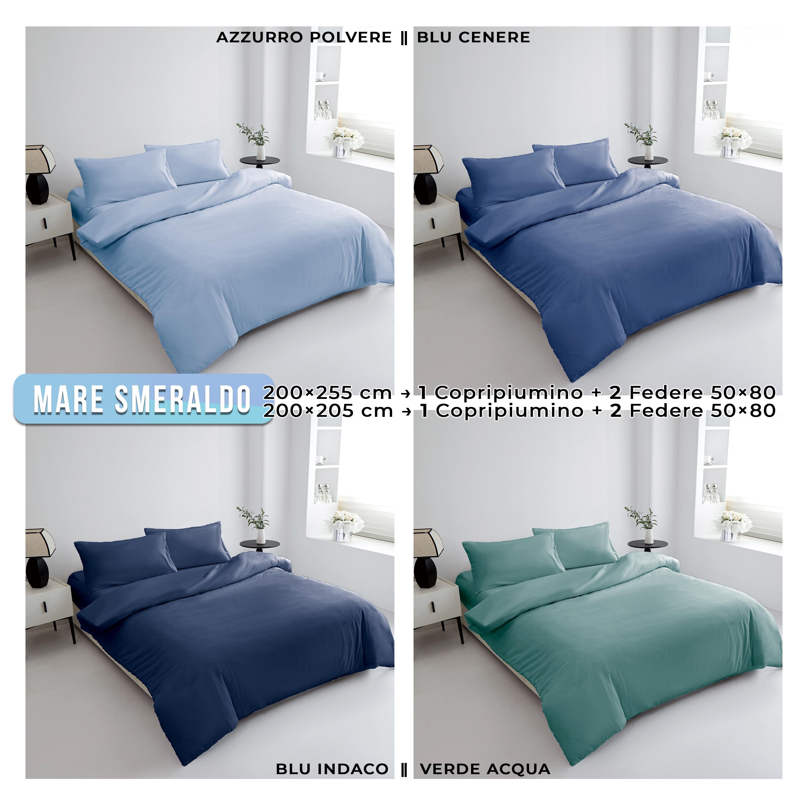 GD LOVES YOUR HOME Parure Copripiumino in Microfibra Extra Morbida 3 Misure 200x155/200x205/200x255 + Federe 50x80 cm Traspirante Anti-Pilling Facile da Lavare 14 Colori Coordinati