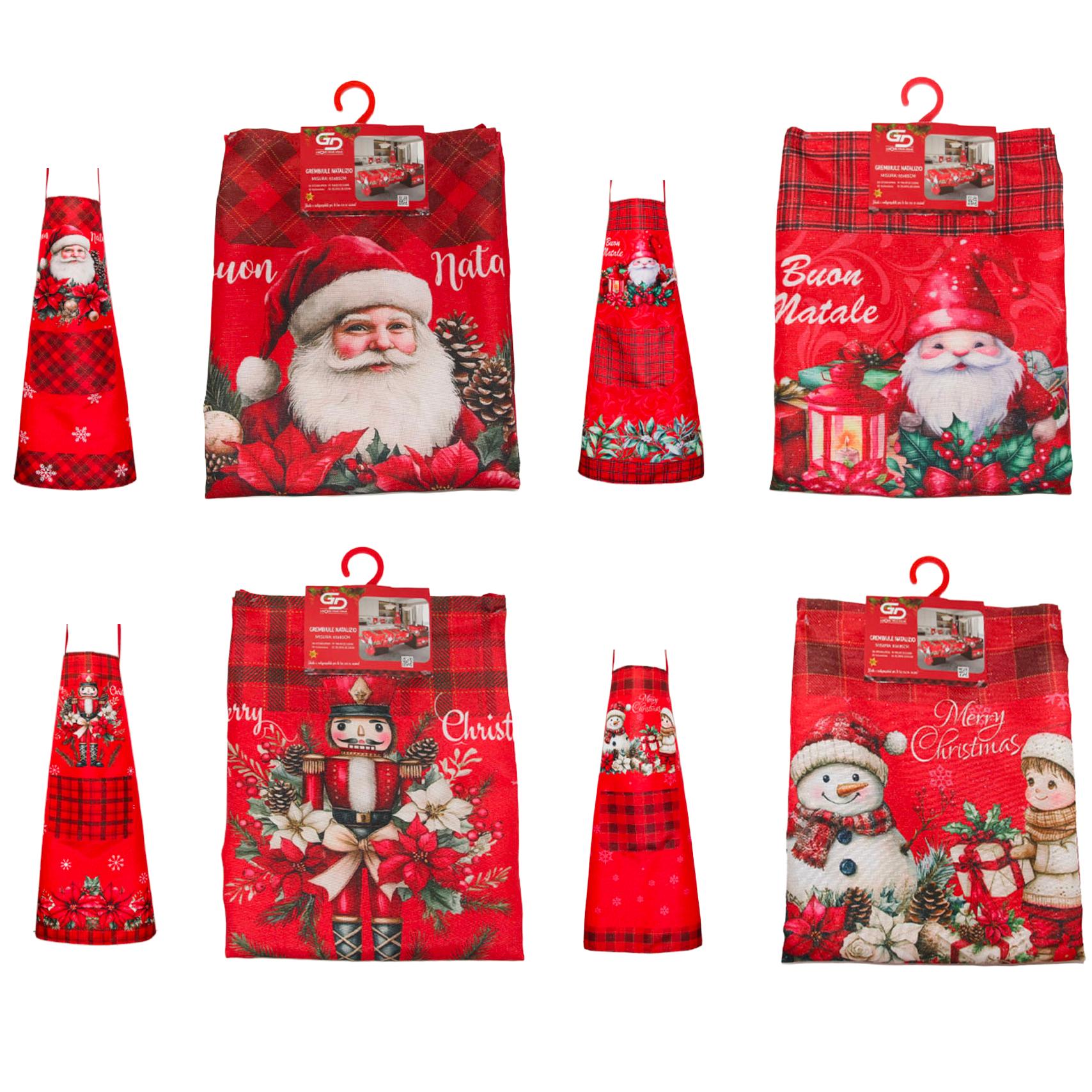 GD LOVES XMAS Grembiule Natalizio 65×85 cm  Grembiule da Cucina Antimacchia con Stampe Festive – Decorazione Casa e Idea Regalo di Natale