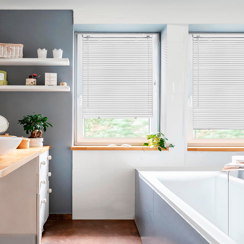 Tenda Veneziana in Alluminio Bianca GD LOVES YOUR HOME – Lamelle Orientabili 25 mm per Finestre e Porte