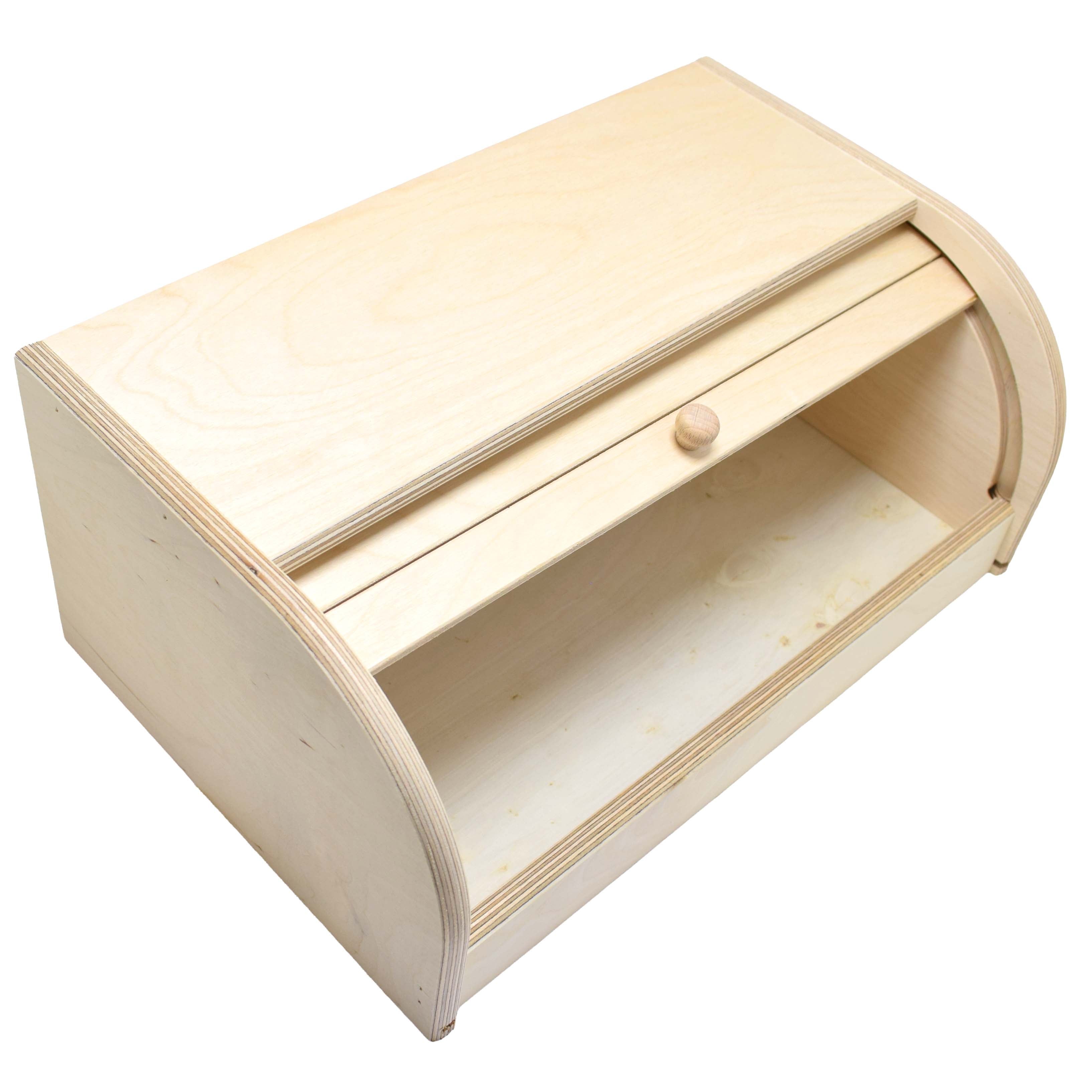 Portapane in Legno con Serrandina Salvaspazio – Contenitore Pane da Cucina Naturale