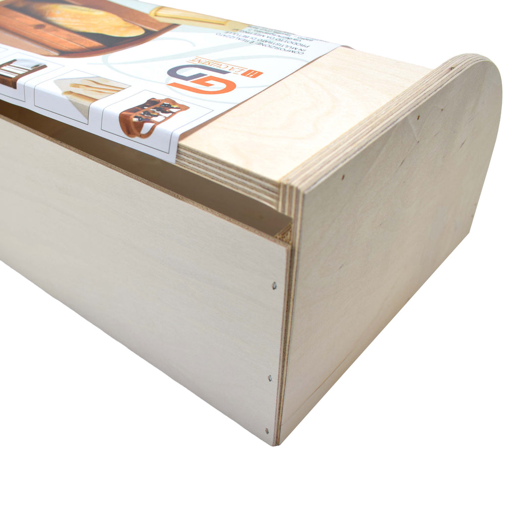 Portapane in Legno con Serrandina Salvaspazio – Contenitore Pane da Cucina Naturale