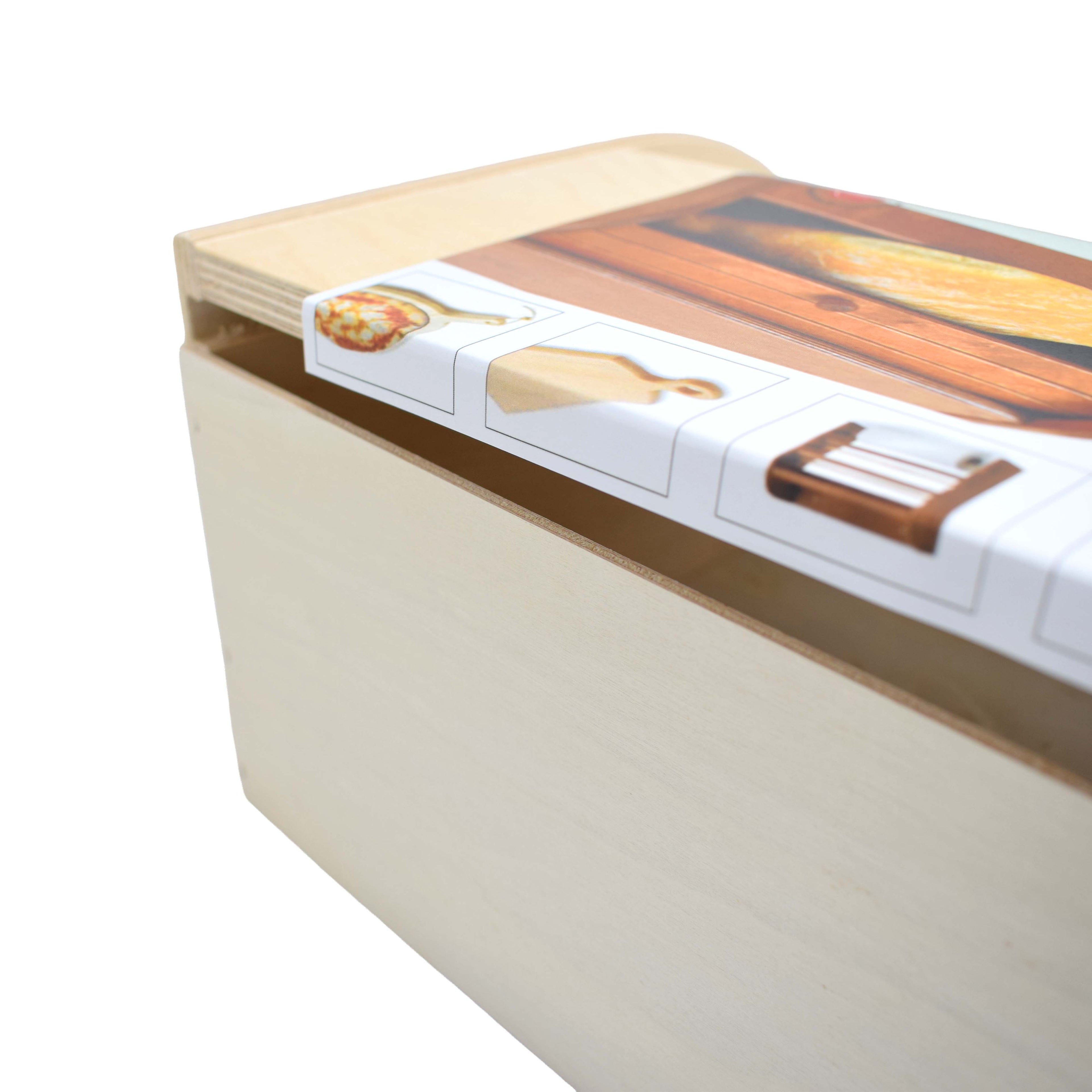 Portapane in Legno con Serrandina Salvaspazio – Contenitore Pane da Cucina Naturale