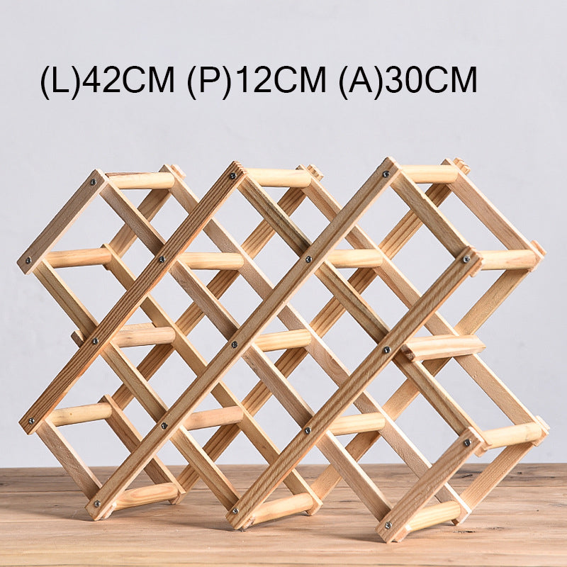 Portabottiglie in Legno Pieghevole Salvaspazio – Portavini 42×12×7 cm per Cucina, Casa, Cantina e Regalo