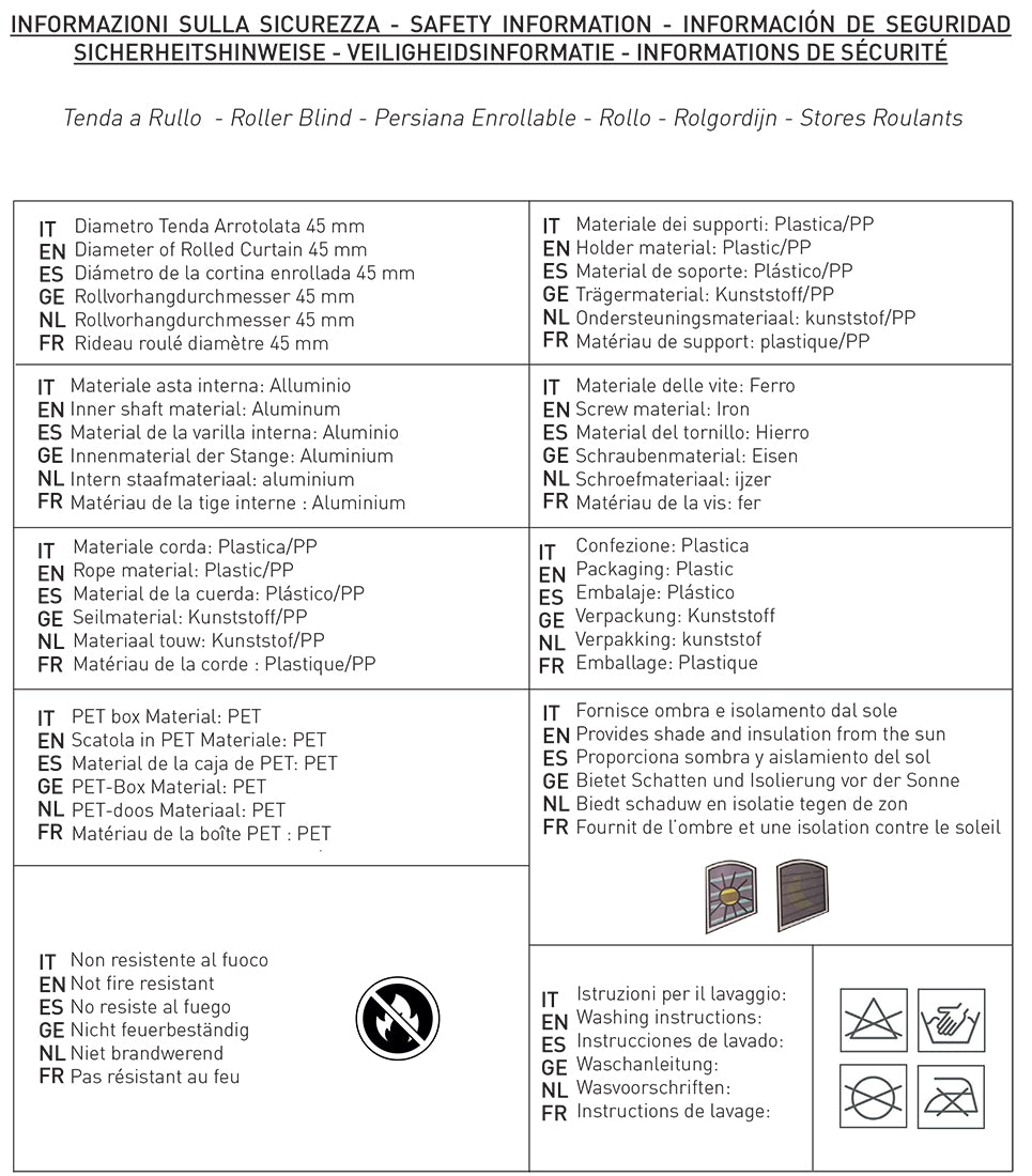 Tenda a Rullo Moderna per Interni – Avvolgibile per Porte e Finestre – Tessuto Semi Oscurante