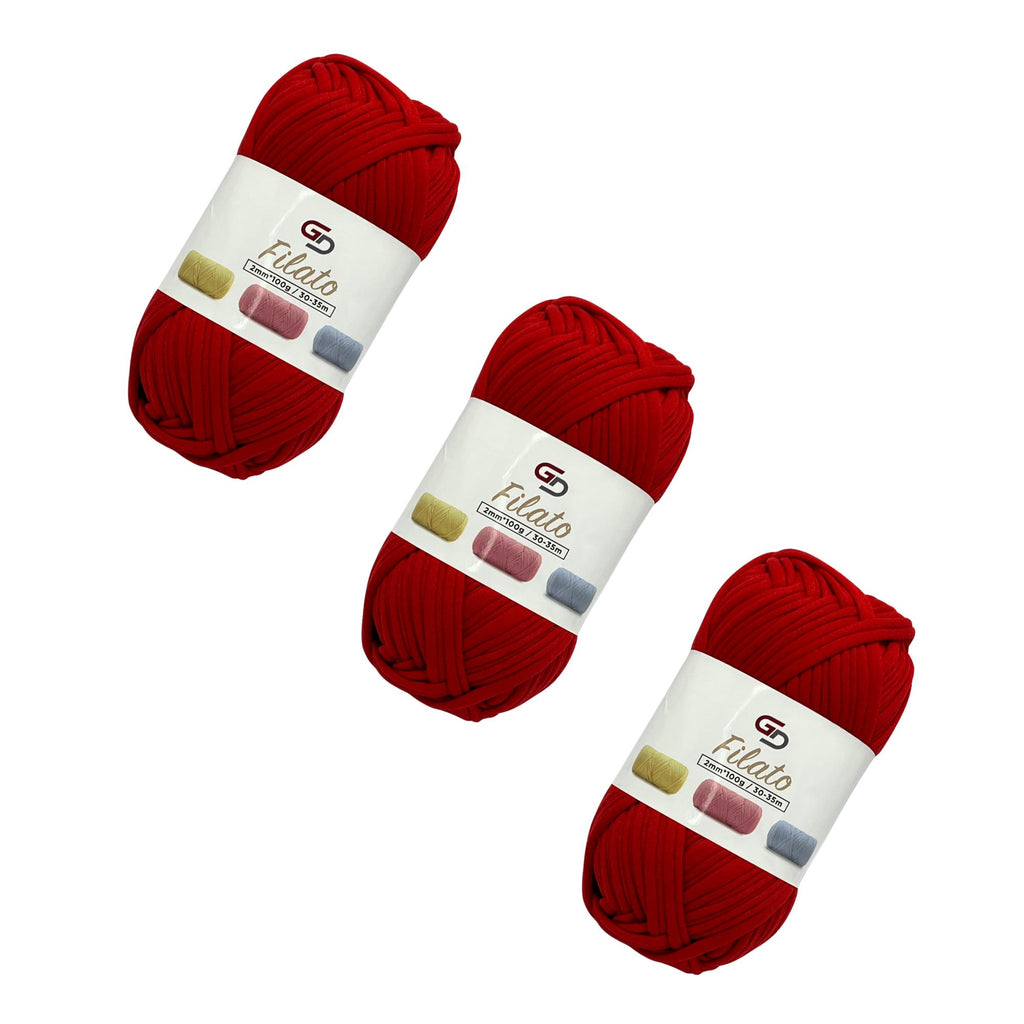 SET 3 ROTOLI DI FILATO 2MM * 100G, 30-35M, 19 COLORI DISPONIBILI