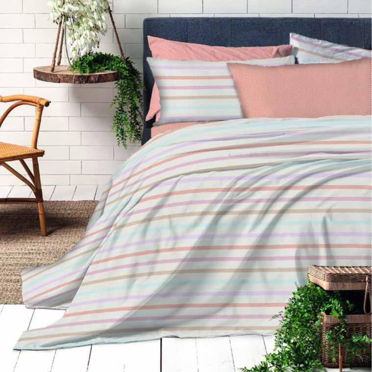 GD LOVES YOUR HOME Completo Letto Linea Fantasie Naturali – 60% Cotone Morbido e Traspirante – Lenzuolo Sopra, Lenzuolo con Angoli e Federe – Set 3 o 4 Pezzi (Singolo, Matrimoniale)