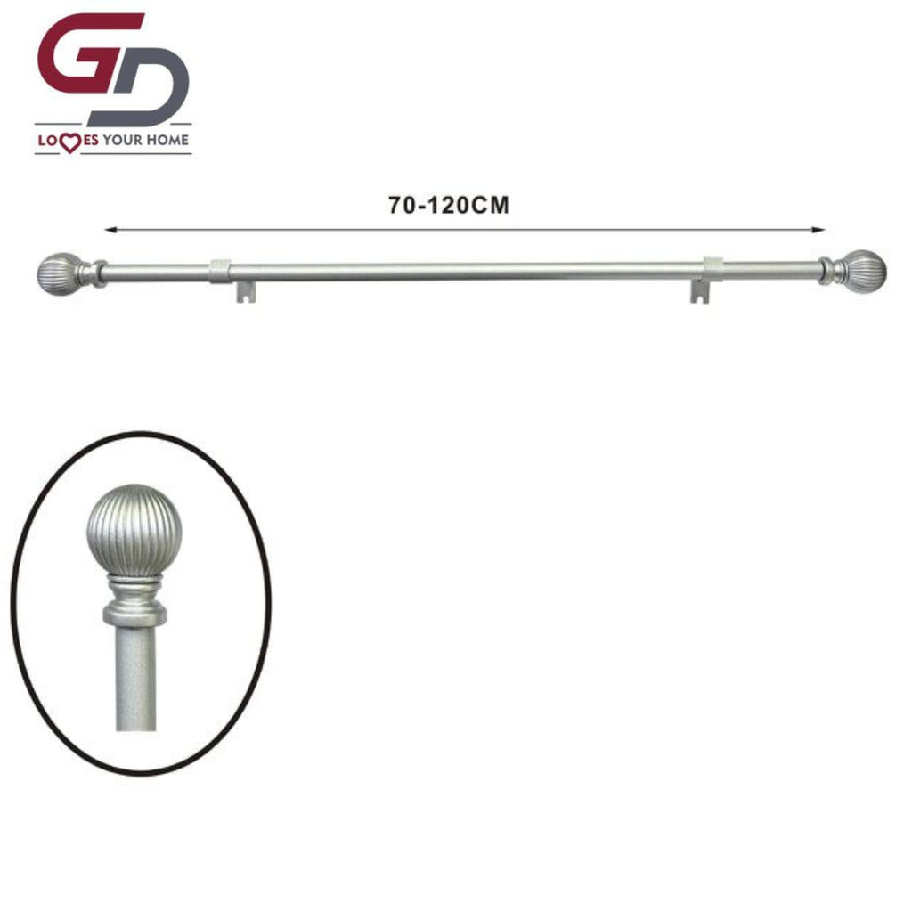 bastone per tende / asta per tenda estendibile. 80% ferro, 20% resina. misure 70-120cm, 120-210cm. colore bianco, nero, argento e oro.