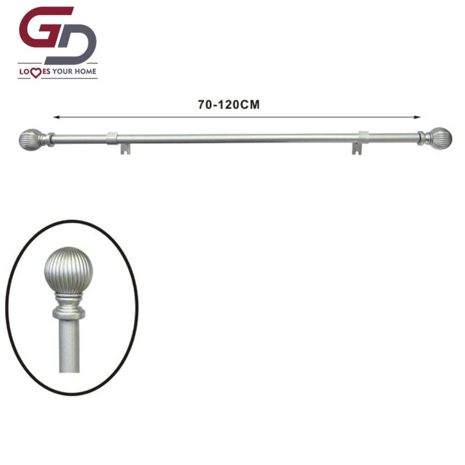 bastone per tende / asta per tenda estendibile. 80% ferro, 20% resina. misure 70-120cm, 120-210cm. colore bianco, nero, argento e oro.