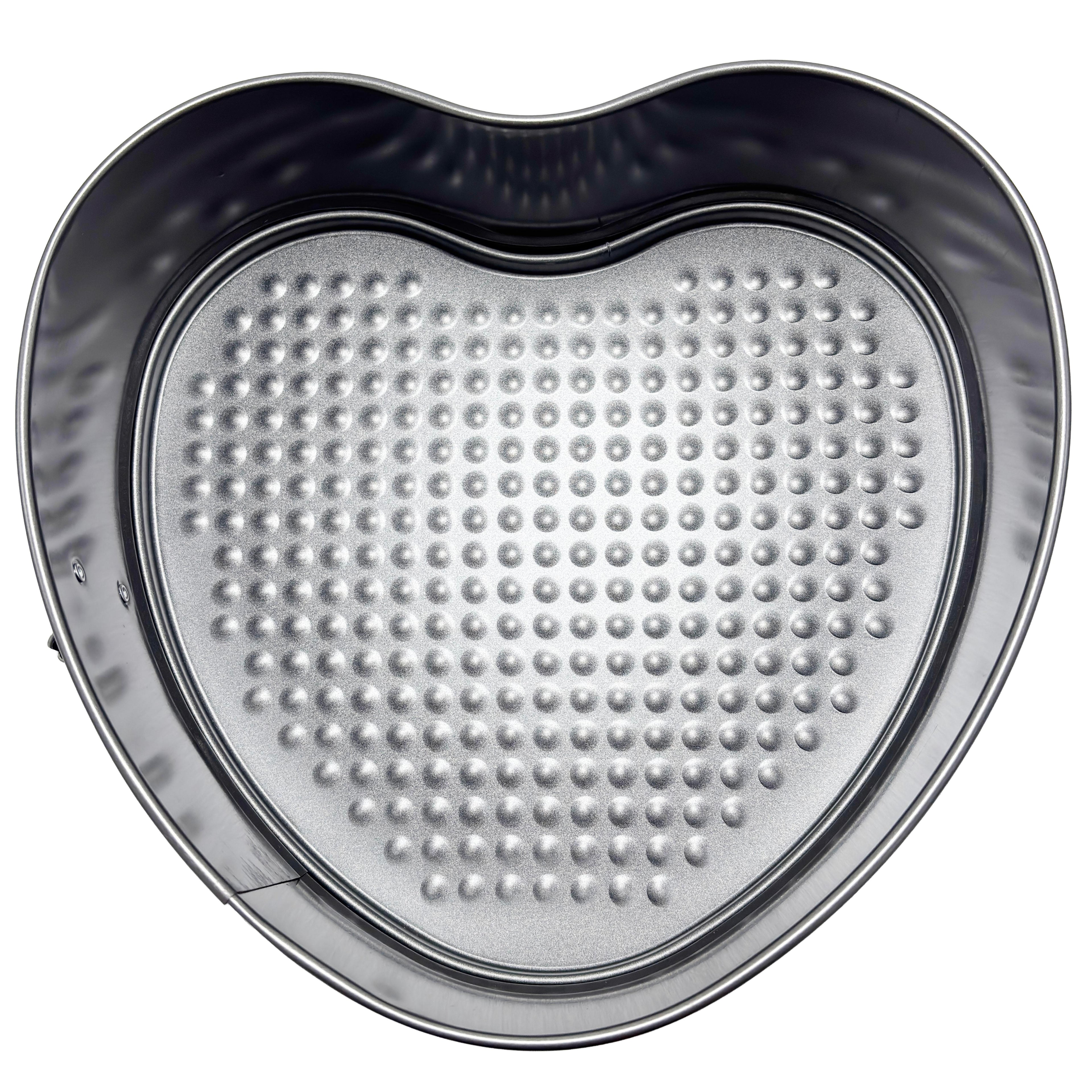 GD LA CUISINE Set Teglie per Torte 3 Pezzi 100% ACCIAIO Stampi da Forno Antiaderenti a Forma Quadrata, Rotonda e Cuore (22–26 cm) | Ideali per Dolci, Torte, Cheesecake e Dessert