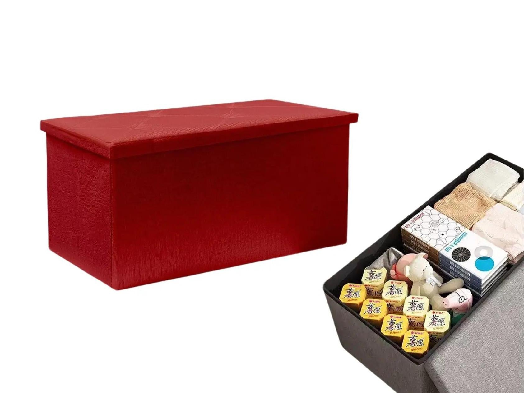 GD LOVES YOUR HOME Pouf e panca contenitore in tessuto linoso – multifunzione, pieghevole, salvaspazio e super resistente