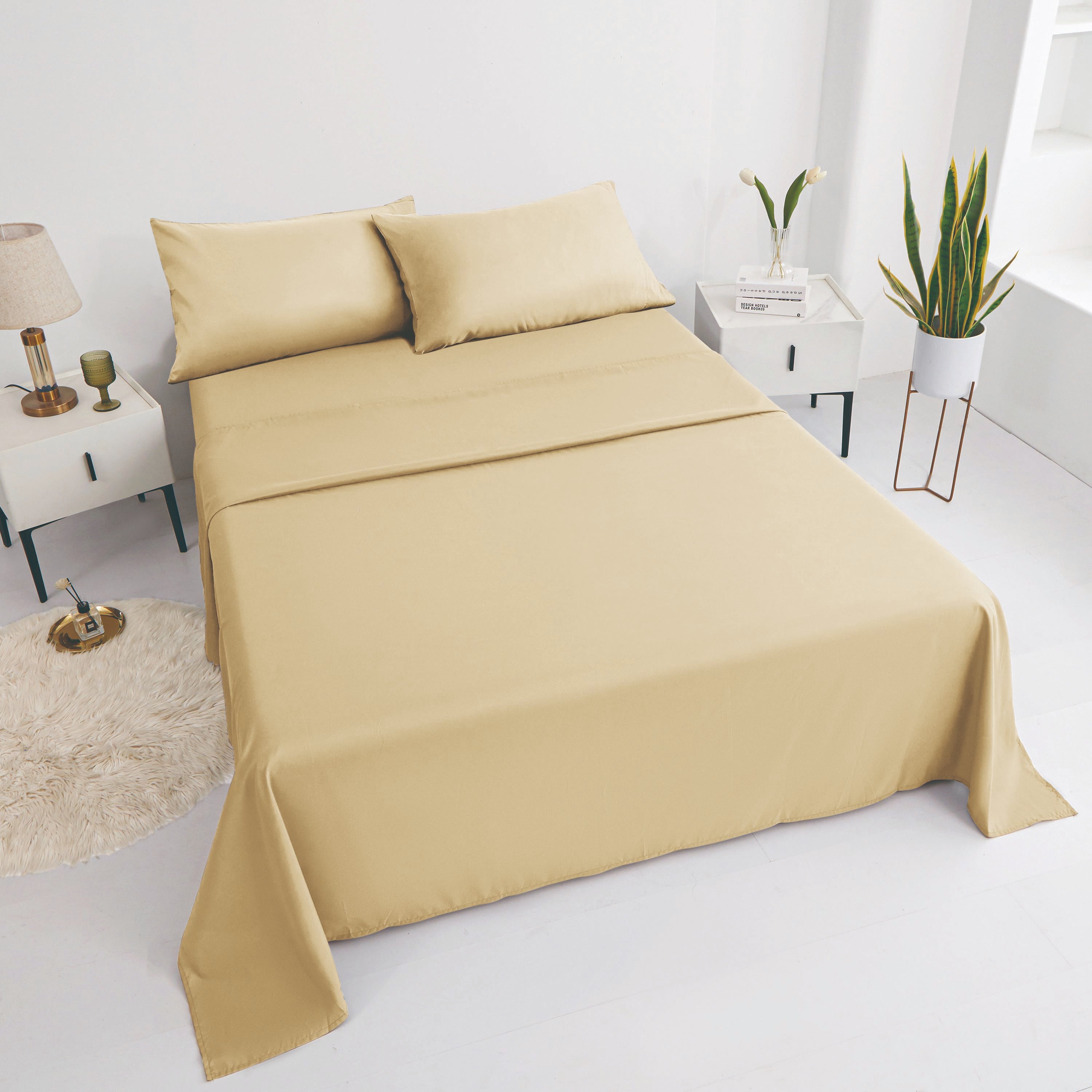 GD LOVES YOUR HOME Completo Letto: Lenzuolo Sopra + Lenzuolo Sotto con Angoli + Federe 50×80 – Microfibra Super Morbida e Traspirante, Massimo Comfort e Qualità Garantita