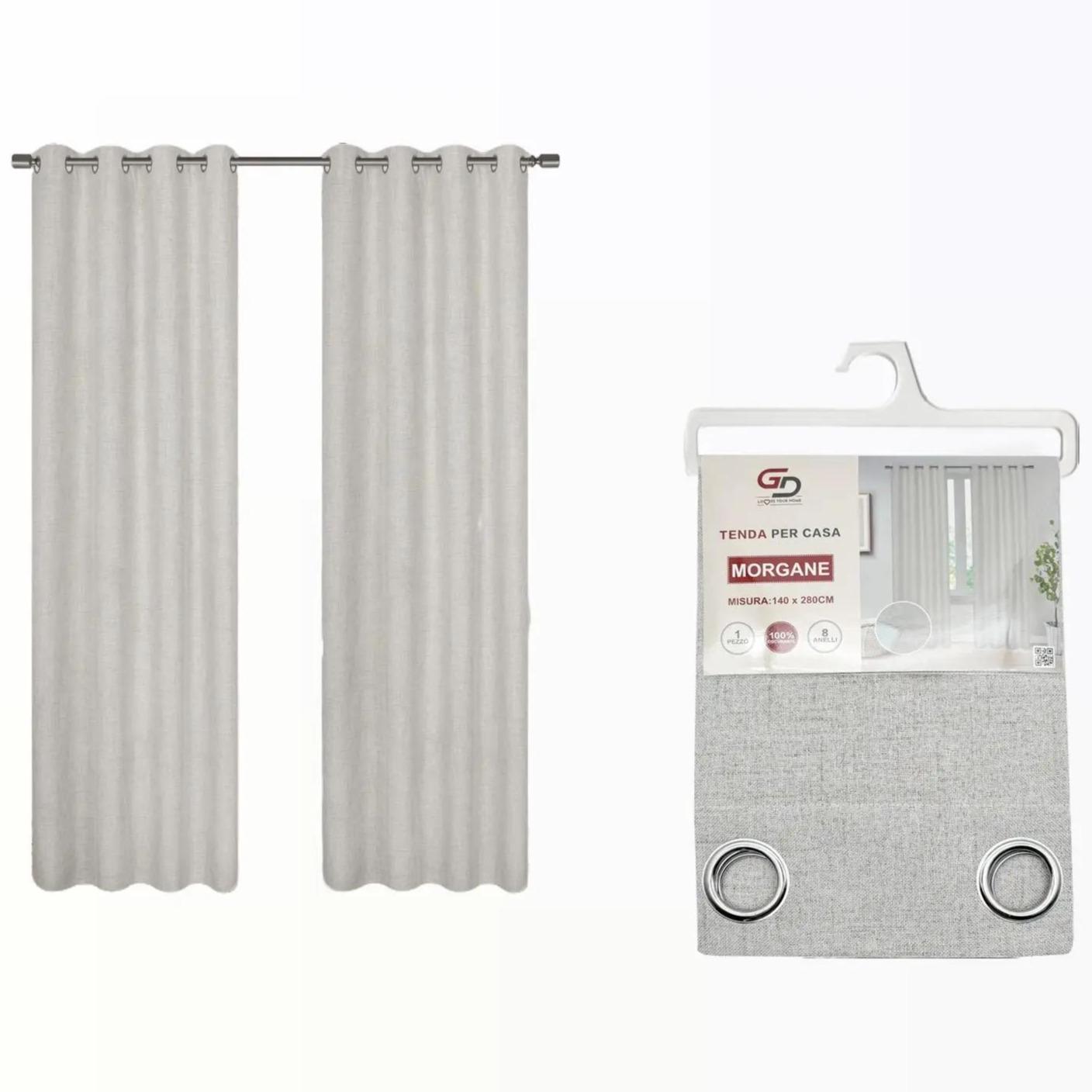GD LOVES YOUR HOME Tenda Oscurante MOREGAN, con Anelli in Acciaio Inox, 140 * 280 CM - 1 Pezzo, 5 Colori Disponibili
