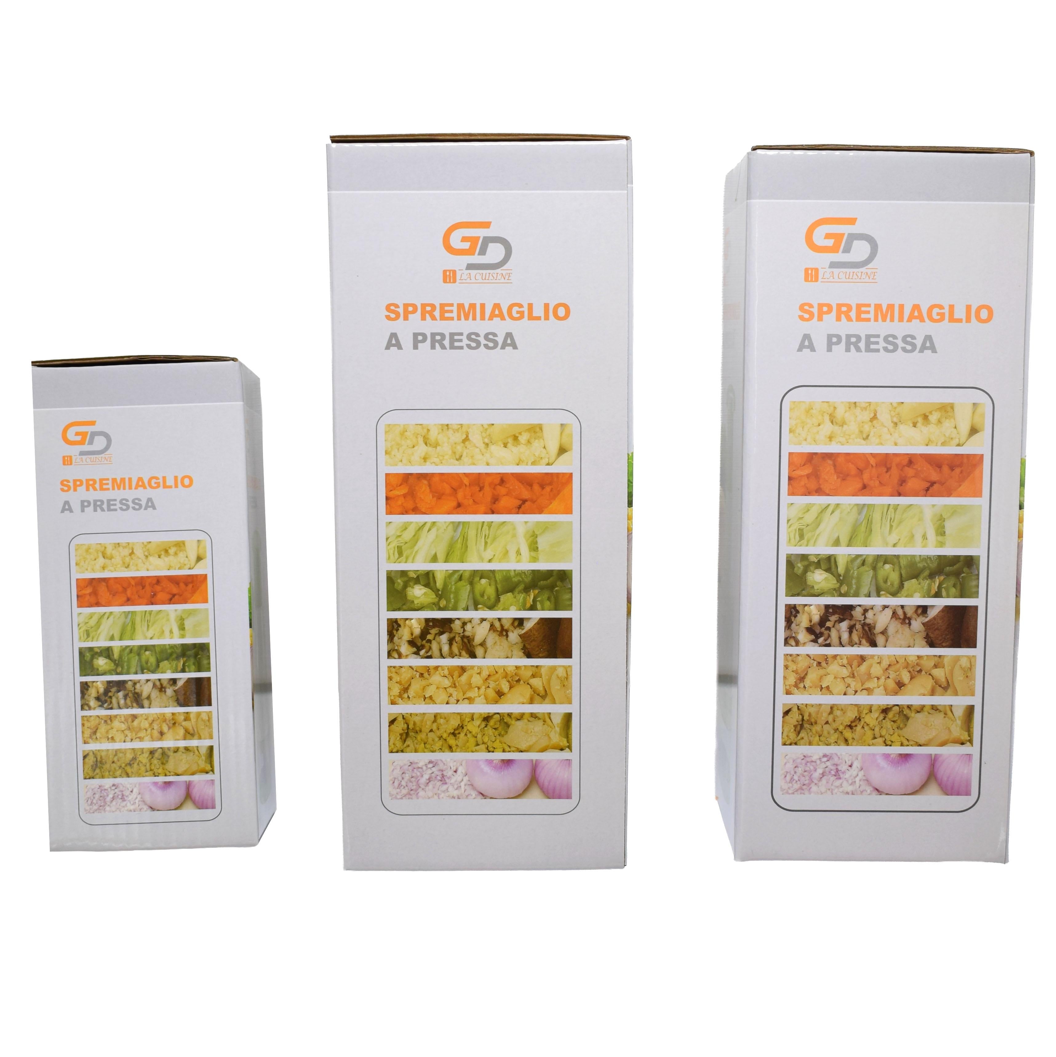 GD LA CUISINE Spremiaglio a Pressa Manuale Multiuso  Tritaglio Aglio/Cipolla/Zenzero • Pressa Veloce, Facile da Pulire, Taglio Fine Immediato