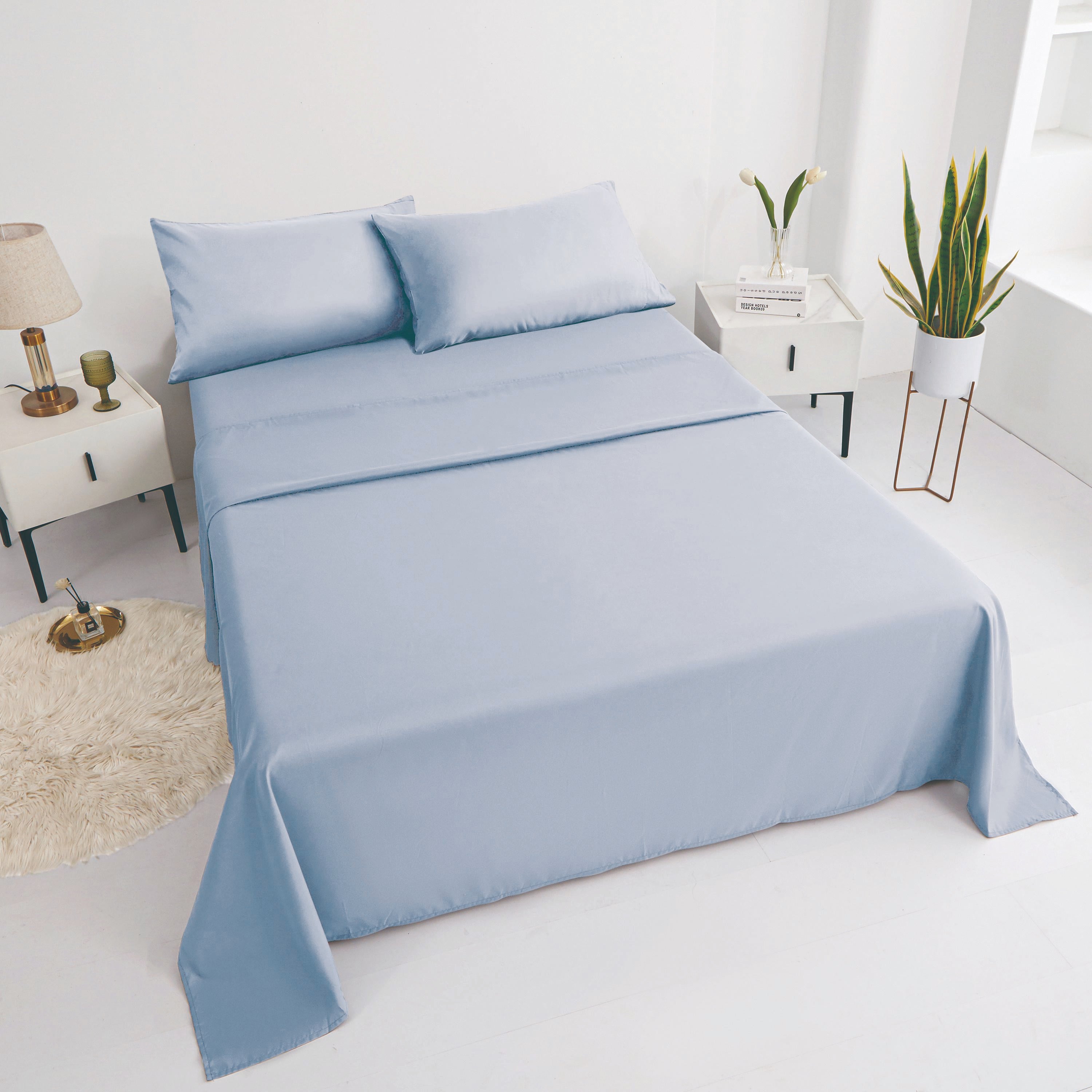 GD LOVES YOUR HOME Completo Letto: Lenzuolo Sopra + Lenzuolo Sotto con Angoli + Federe 50×80 – Microfibra Super Morbida e Traspirante, Massimo Comfort e Qualità Garantita
