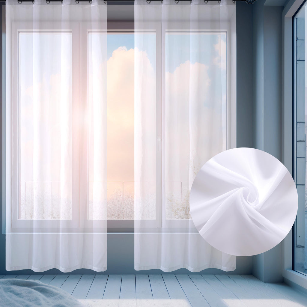 Tenda Velata LALIE, Semi-Trasparente in Tessuto Poliestere, con Anelli Rinforzati, 140x280 cm – 1 Pezzo – Perfetta per Soggiorno e Camera da Letto