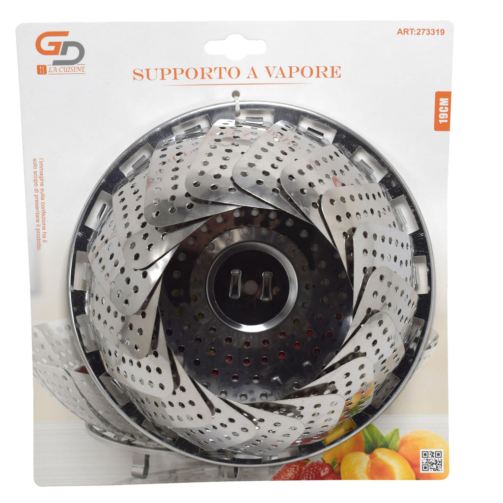 GA LA CUISINE Cestello a Vapore in Acciaio Richiudibile 17 cm / 19 cm Ideale per Gyoza Bao Verdure e Pesce Accessorio per Cucina Sana