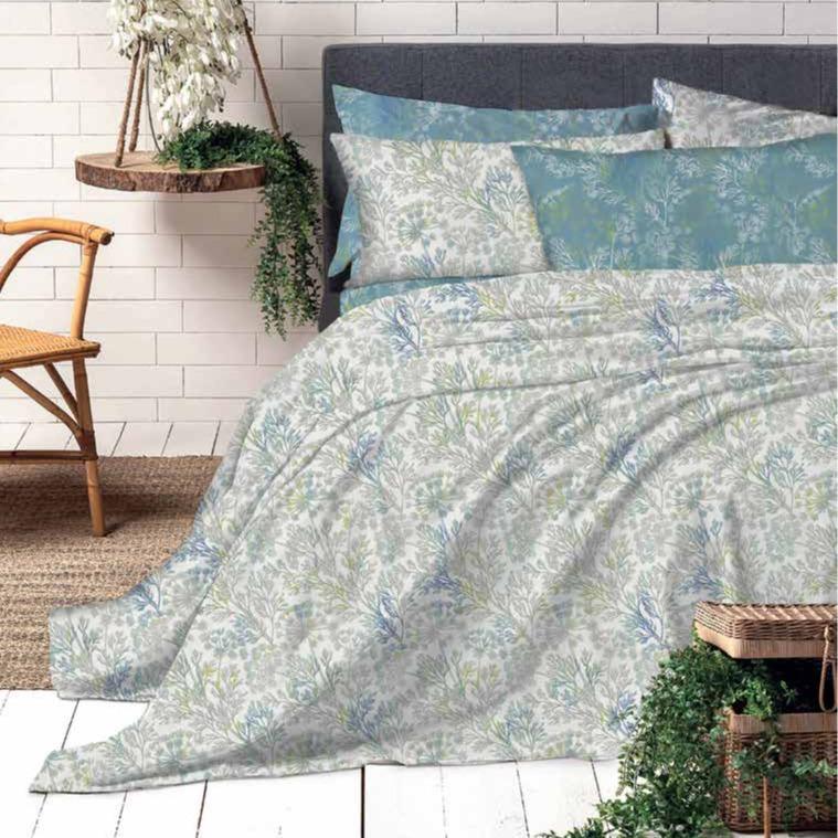 GD LOVES YOUR HOME Completo Letto Linea Fantasie Naturali – 60% Cotone Morbido e Traspirante – Lenzuolo Sopra, Lenzuolo con Angoli e Federe – Set 3 o 4 Pezzi (Singolo, Matrimoniale)