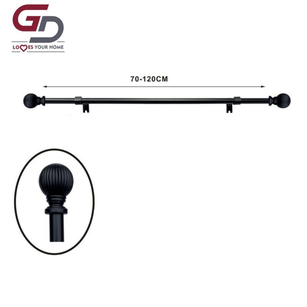 bastone per tende / asta per tenda estendibile. 80% ferro, 20% resina. misure 70-120cm, 120-210cm. colore bianco, nero, argento e oro.