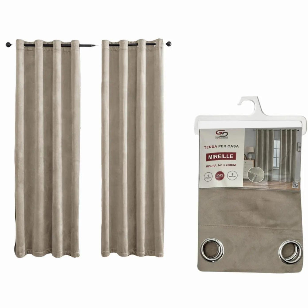 GD LOVES YOUR HOME Tenda Oscurante 100% Blackout MIREILLE In Velluto Rivestito, 140 * 280 CM con Anelli in Acciaio Inox 1 Pezzo