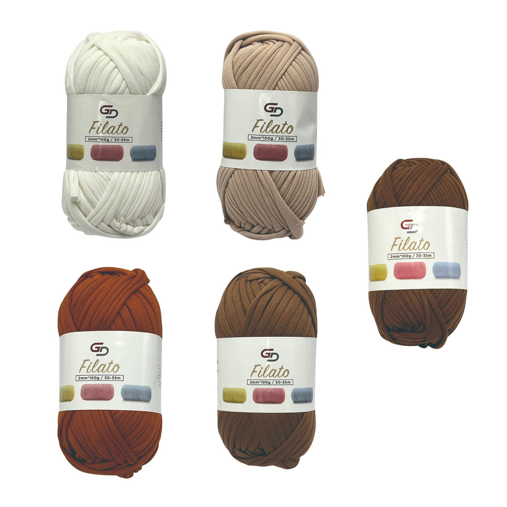 SET 3 ROTOLI DI FILATO 2MM * 100G, 30-35M, 19 COLORI DISPONIBILI