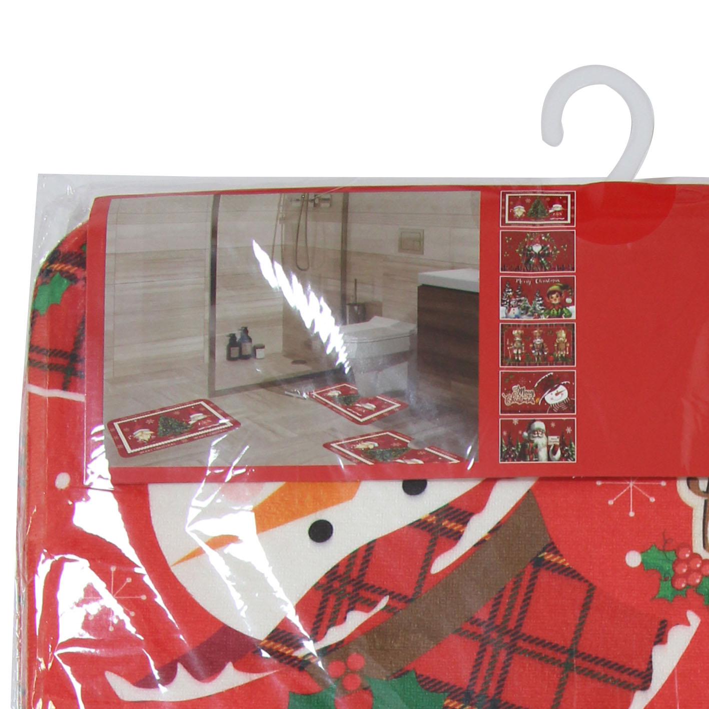 GD LOVES XMAS Set Tappeti Natalizi 3 Pezzi Antiscivolo | Morbidi, Lavabili e Decorativi per Bagno o Ingresso