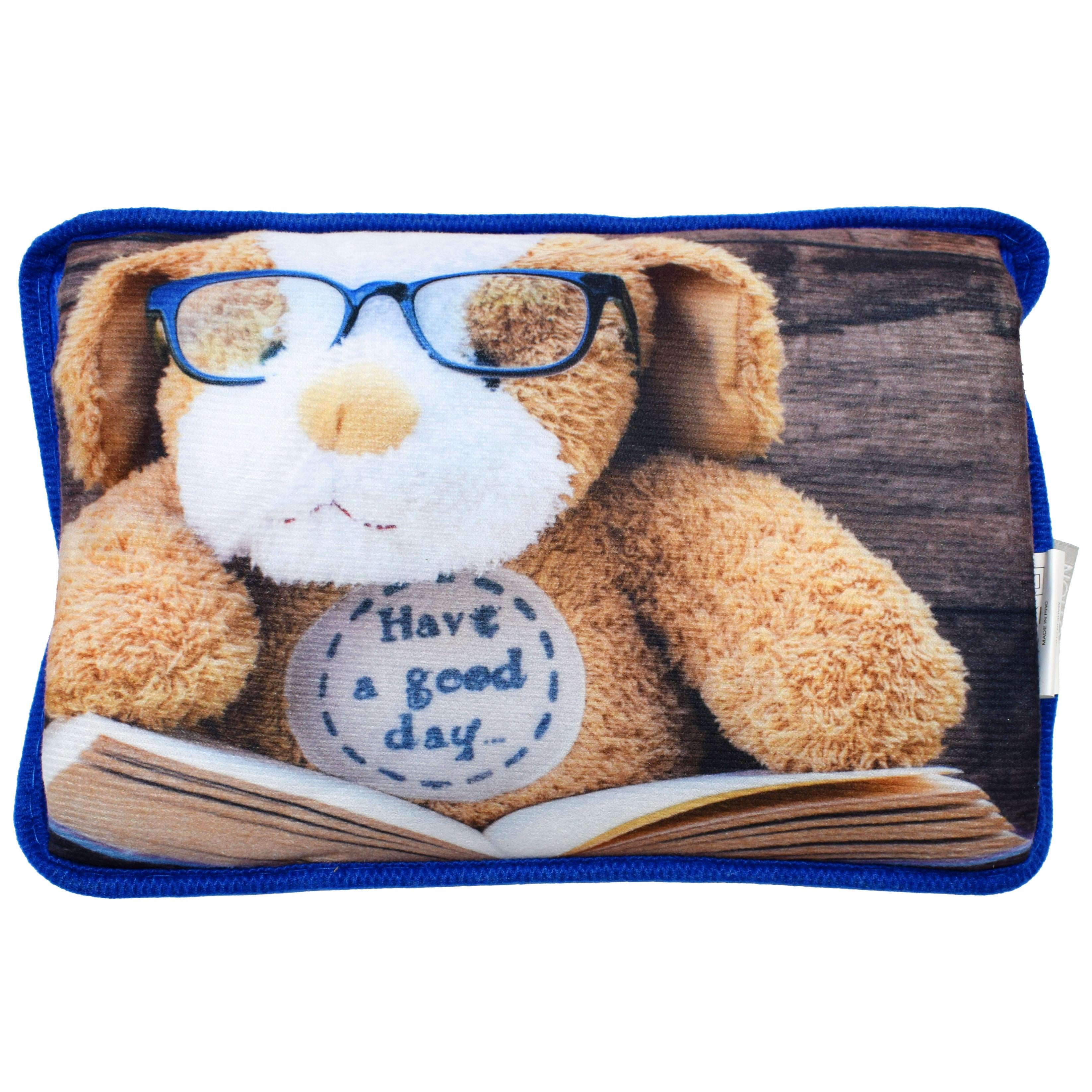 Borsa Acqua Calda Elettrica con Stampa Orsetti e Cuccioli con Occhiali – Morbida, Ricaricabile e Portatile, Ideale per Mani, Piedi, Relax e Regali Teneri