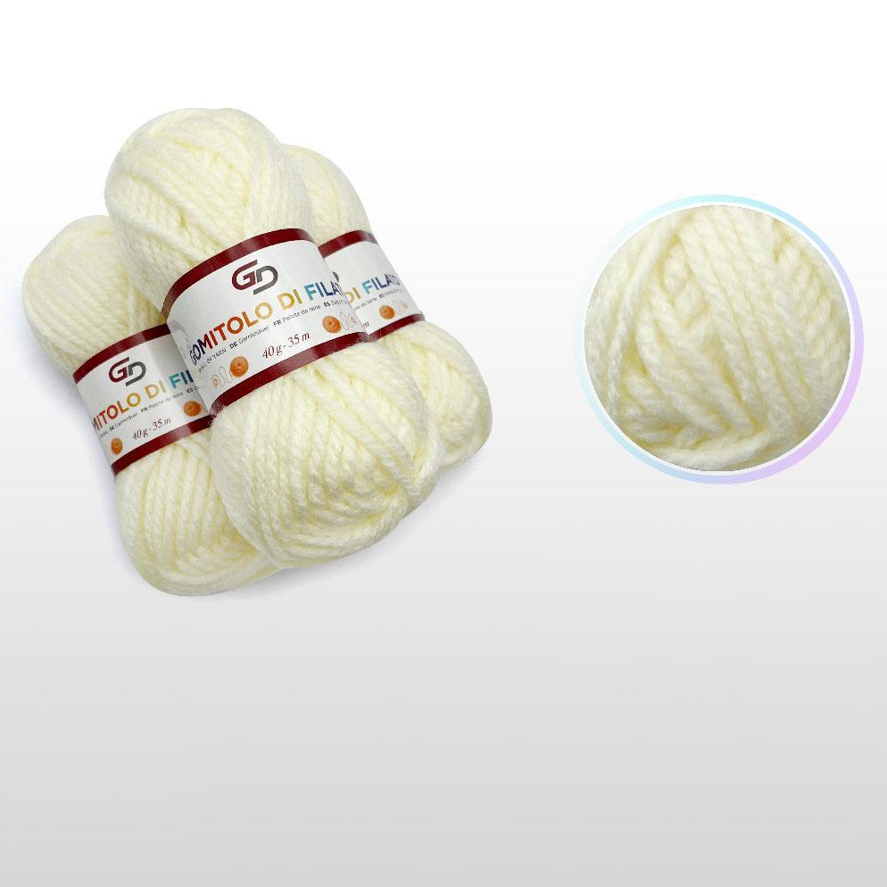 GD LOVES YOUR HOME Filato Acrilico 40g Toni Neutri – Gomitoli da Lavoro a Maglia e Uncinetto, Filo Grosso 35m – Set 3 Pezzi, 21 Colori Disponibili