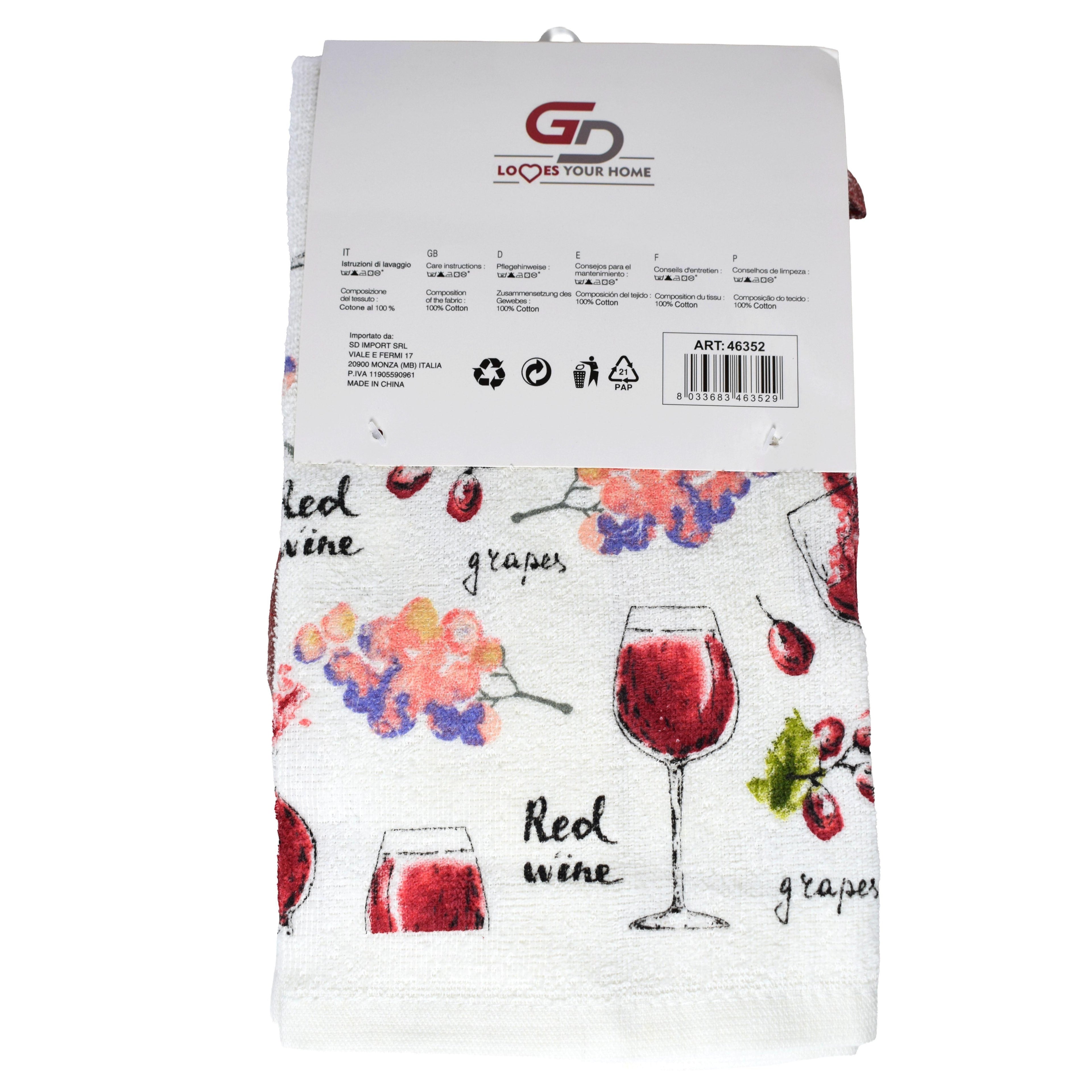 GD LA CUISINE Set Guanti da Cucina 5 Pezzi in Cotone Guanto Forno Anti Calore, Presine e Strofinacci Assorbenti, Accessori Cucina Decorativi