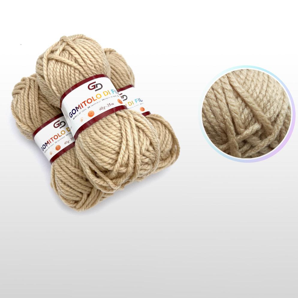 GD LOVES YOUR HOME Filato Acrilico 40g Toni Neutri – Gomitoli da Lavoro a Maglia e Uncinetto, Filo Grosso 35m – Set 3 Pezzi, 21 Colori Disponibili