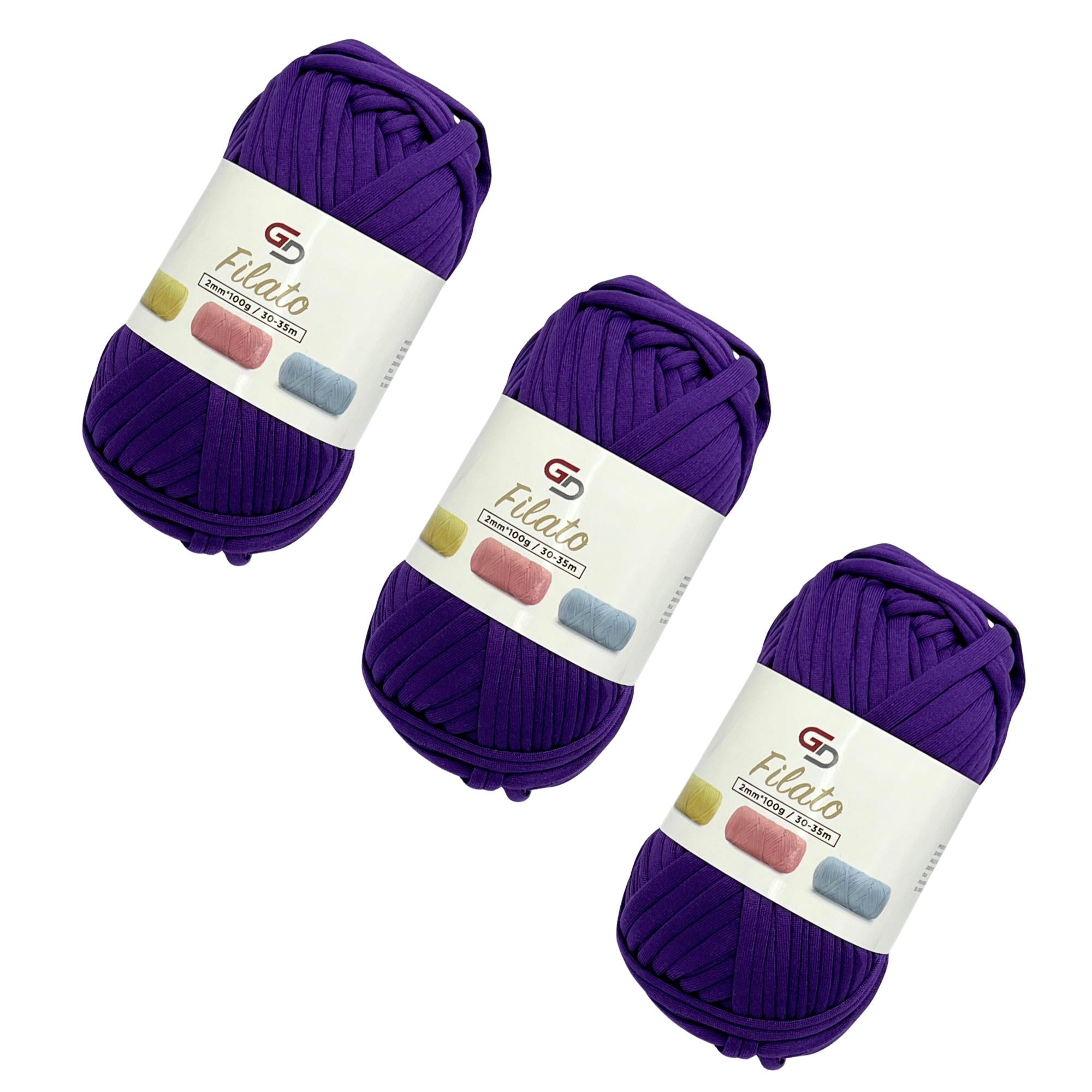 SET 3 ROTOLI DI FILATO 2MM * 100G, 30-35M, 19 COLORI DISPONIBILI