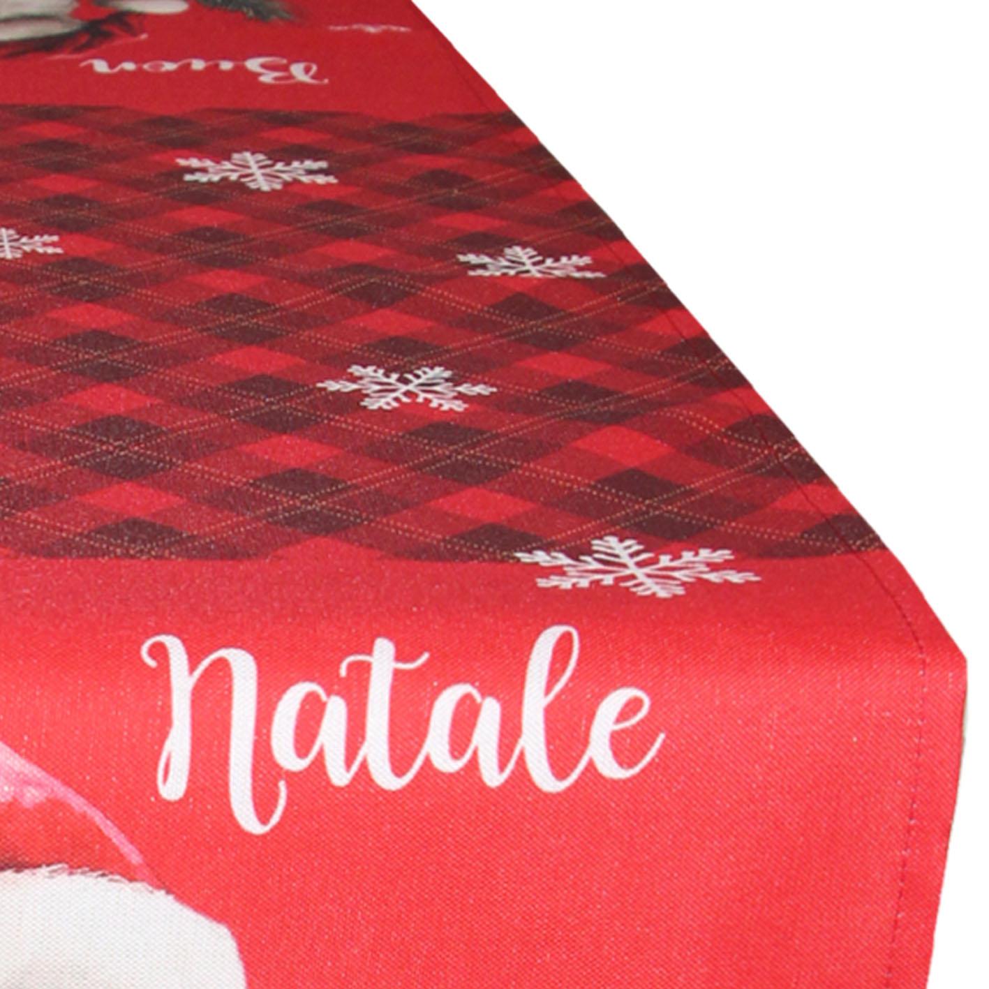 GD LOVES XMAS Runner Natalizio 40x140 cm con Filo Dorato e Argentato Decorazione Tavola Rossa Stile Elegante per le Feste in Poliestere di Alta Qualità