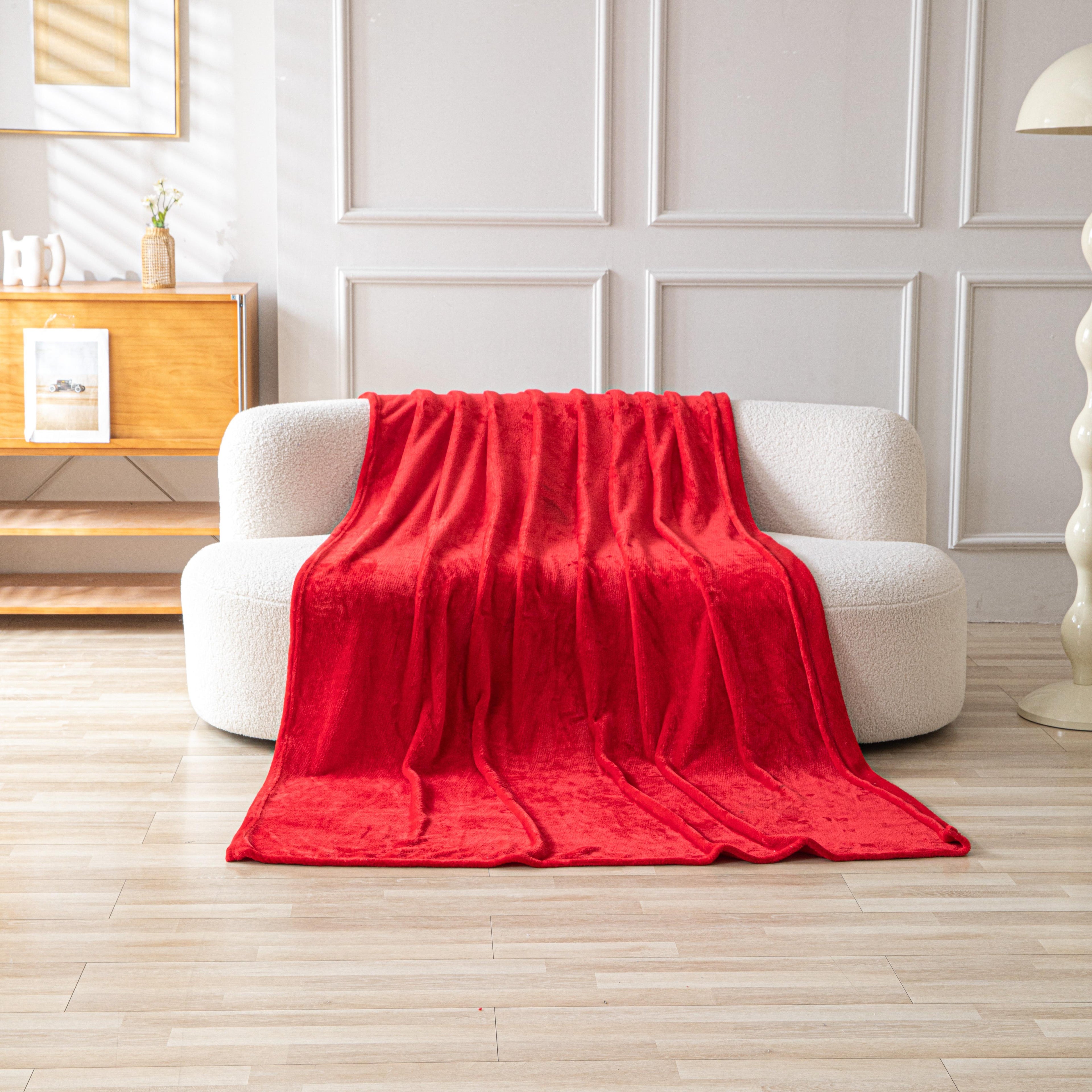 GD LOVES YOUR HOME Plaid Coperta in Pile (Flanella) – 130×160, 160×220, 220×240 – Coperta morbida e calda, leggera e asciugatura rapida; anti-pilling, lavabile in lavatrice – Tinta unita in vari colori per letto e divano