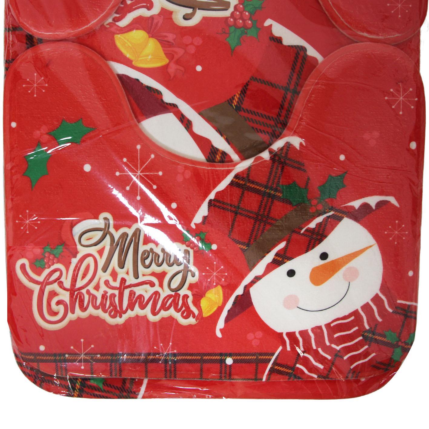 GD LOVES XMAS Set Tappeti Natalizi 3 Pezzi Antiscivolo | Morbidi, Lavabili e Decorativi per Bagno o Ingresso