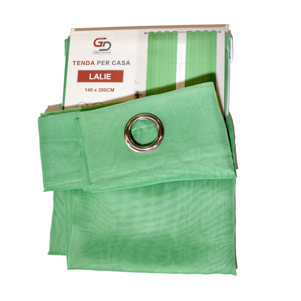 Tenda Velata LALIE, Semi-Trasparente in Tessuto Poliestere, con Anelli Rinforzati, 140x280 cm – 1 Pezzo – Perfetta per Soggiorno e Camera da Letto