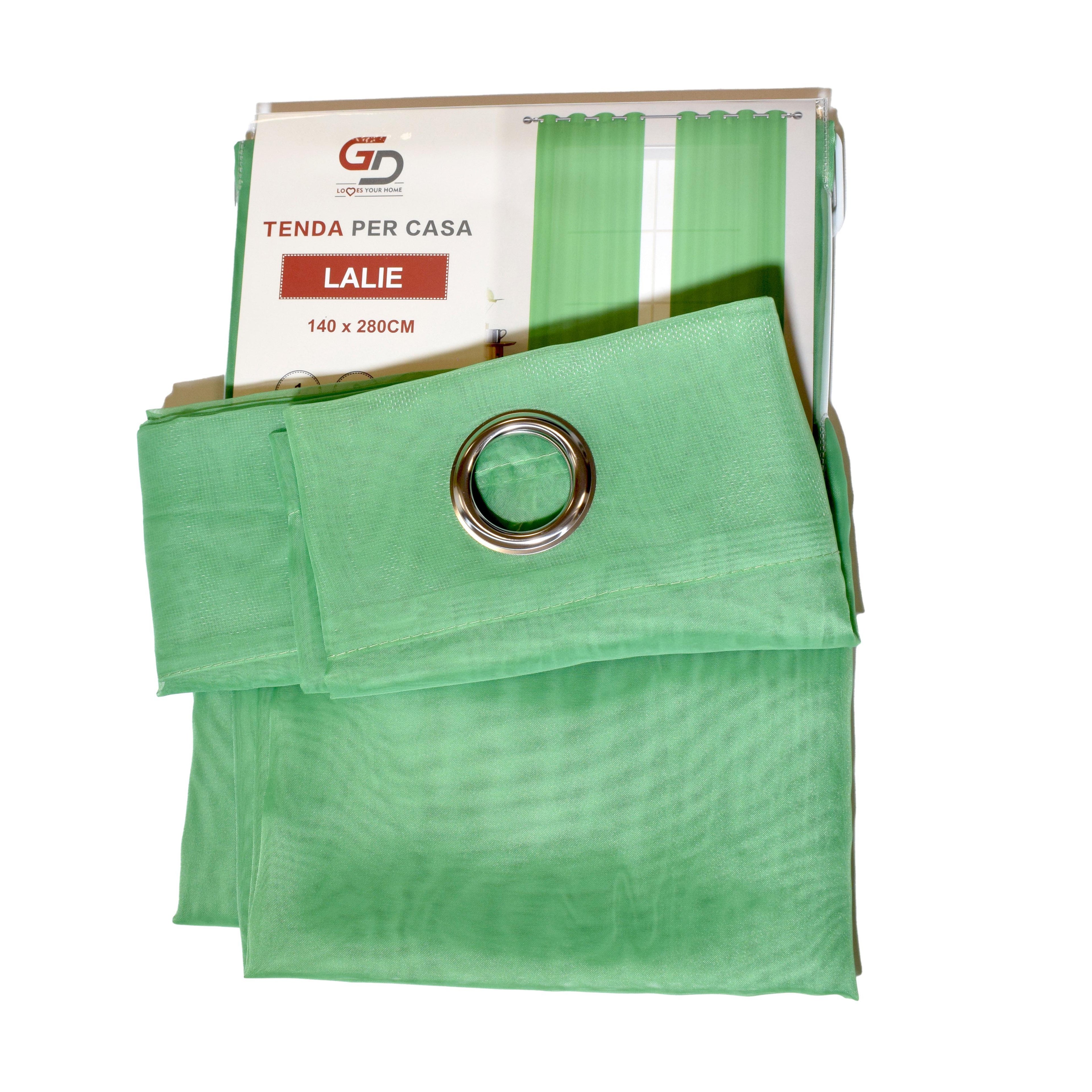 Tenda Velata LALIE, Semi-Trasparente in Tessuto Poliestere, con Anelli Rinforzati, 140x280 cm – 1 Pezzo – Perfetta per Soggiorno e Camera da Letto