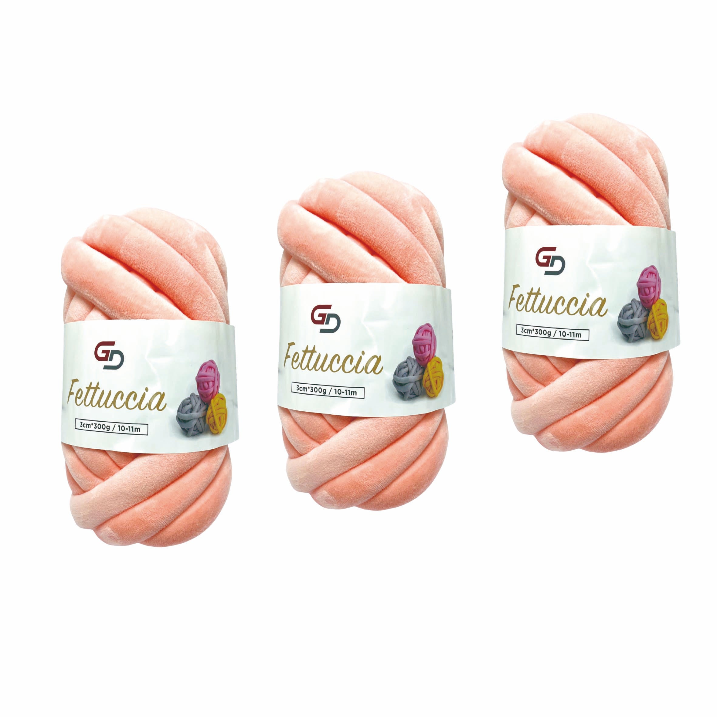 Set 3 Fettuccia Marshmallow spessa 3 cm – 300 g | Toni Caldi | Filato morbido e facile da lavorare, con resa ordinata per uncinetto, borse e home decor