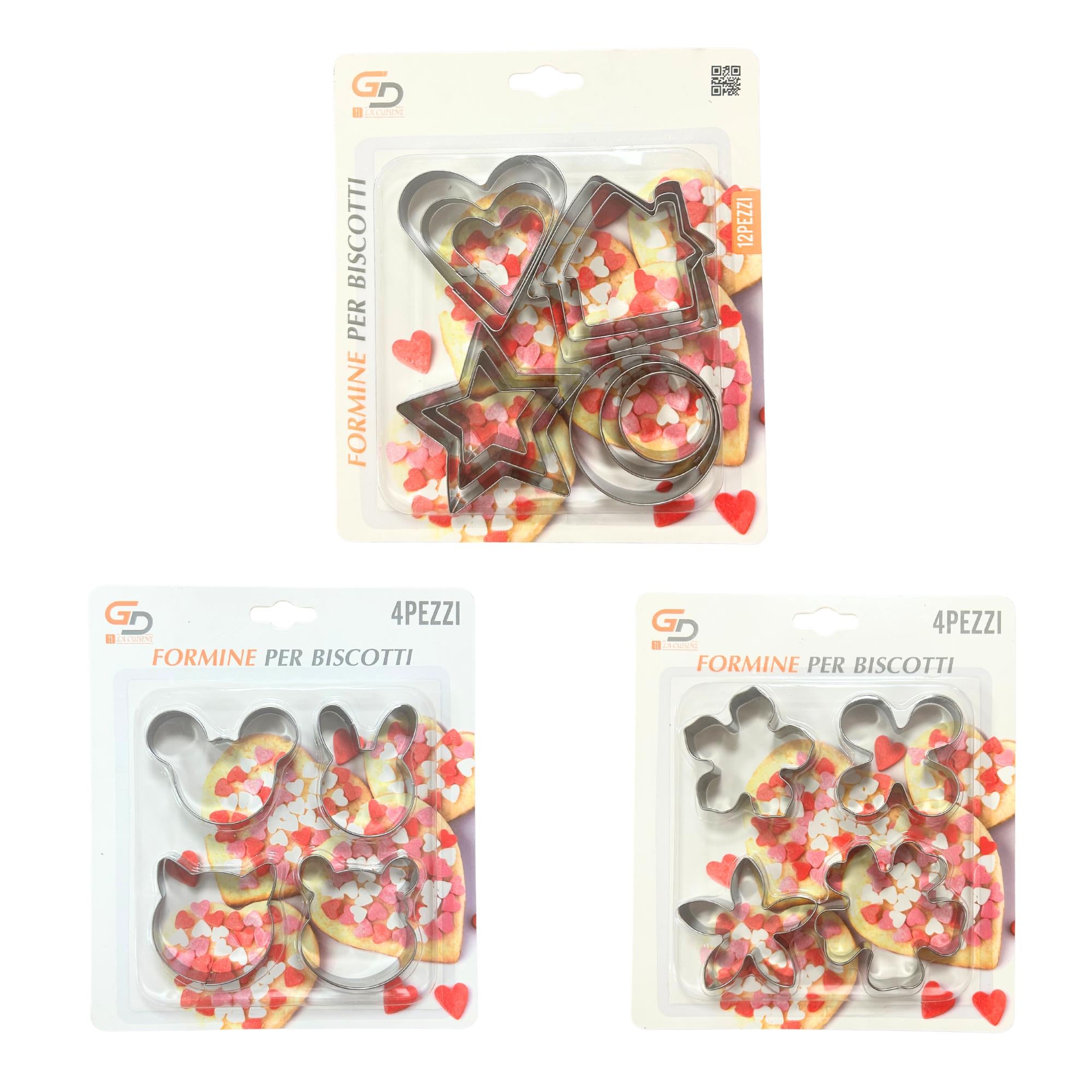 GD LA CUISINE Formine ber biscotti set 4, 12, 20 forme per biscotti, forme animali e fiori