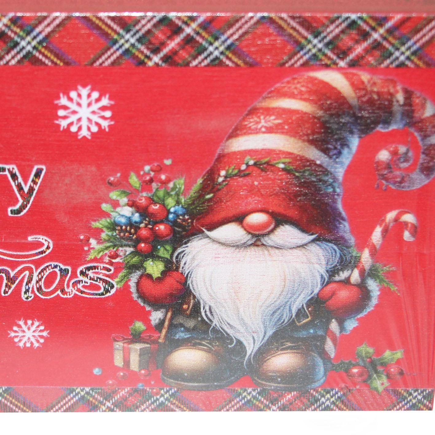 GD LOVES XMAS Elegante Scatola Regalo in Legno con Tovaglietta Natalizia | Design Premium 15×12×10 cm con Cuore Intagliato Laterale ️