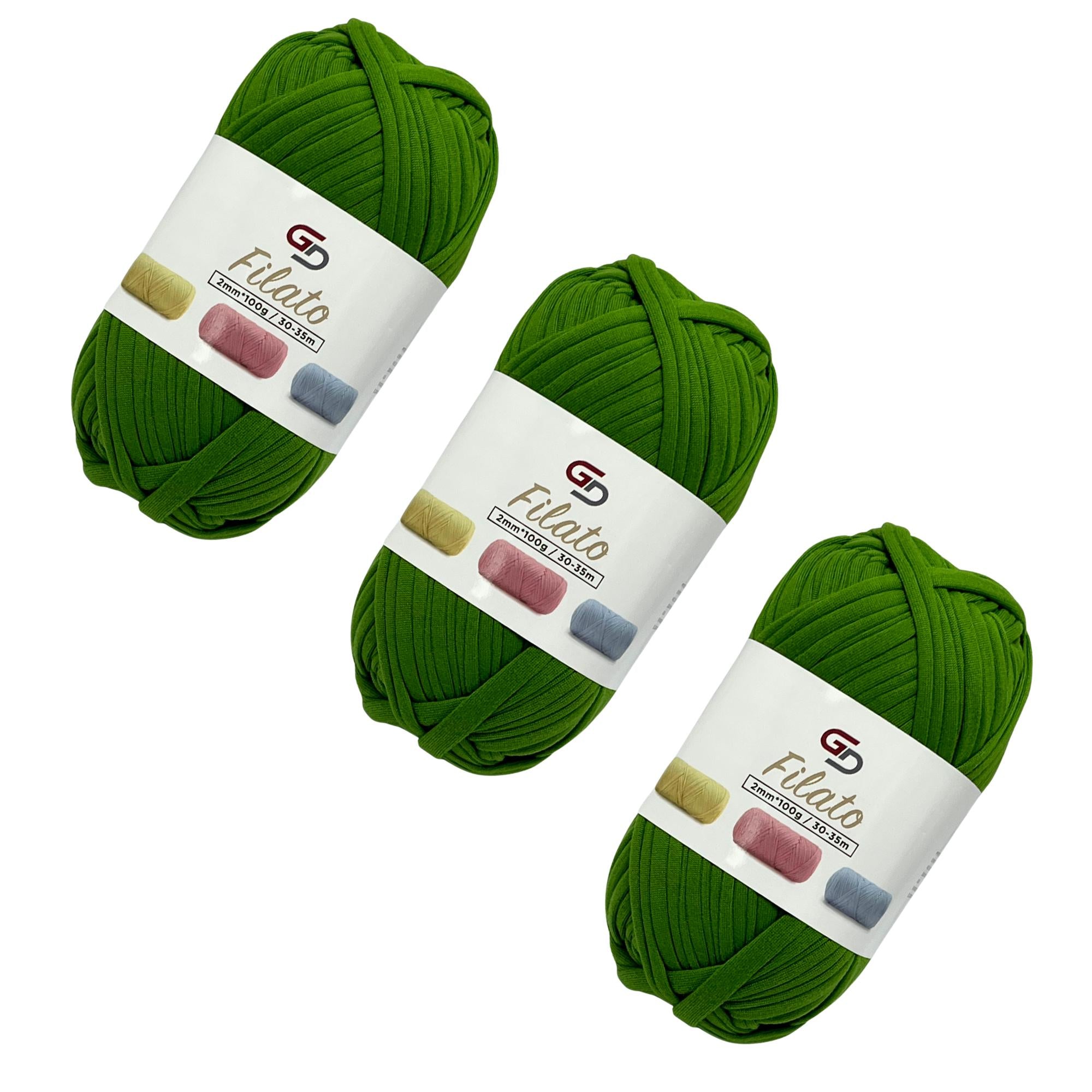 SET 3 ROTOLI DI FILATO 2MM * 100G, 30-35M, 19 COLORI DISPONIBILI