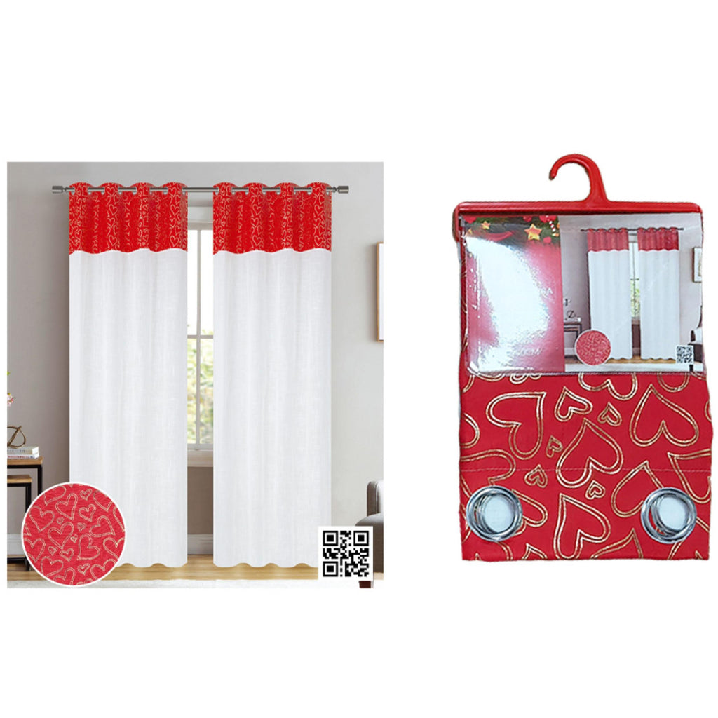 GD LOVES XMAS Tenda Natalizia con Occhielli 140×280 cm | Decorazione Festiva, Lavabile e Pronta da Appendere - 1 Pezzo