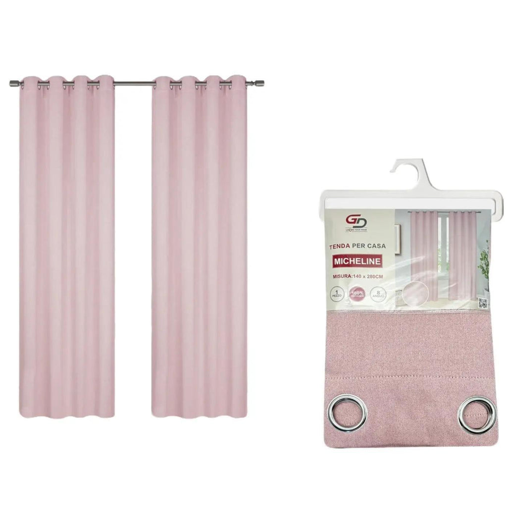 GD LOVES YOUR HOME Tenda Opaca Oscurante Blackout MICHELINE in Lino Doppia Faccia,  con Anelli in Acciaio Inox, 140 * 280 CM - 1 Pezzo, 6 Colori Disponibili