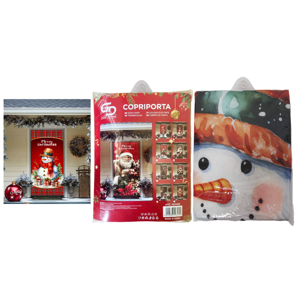 GD LOVES XMAS Copriporta Natalizio Elasticizzato | Decorazione Porta di Natale Facile da Montare, Lavabile e Riutilizzabile | Monti in 10s, atmosfera immediata