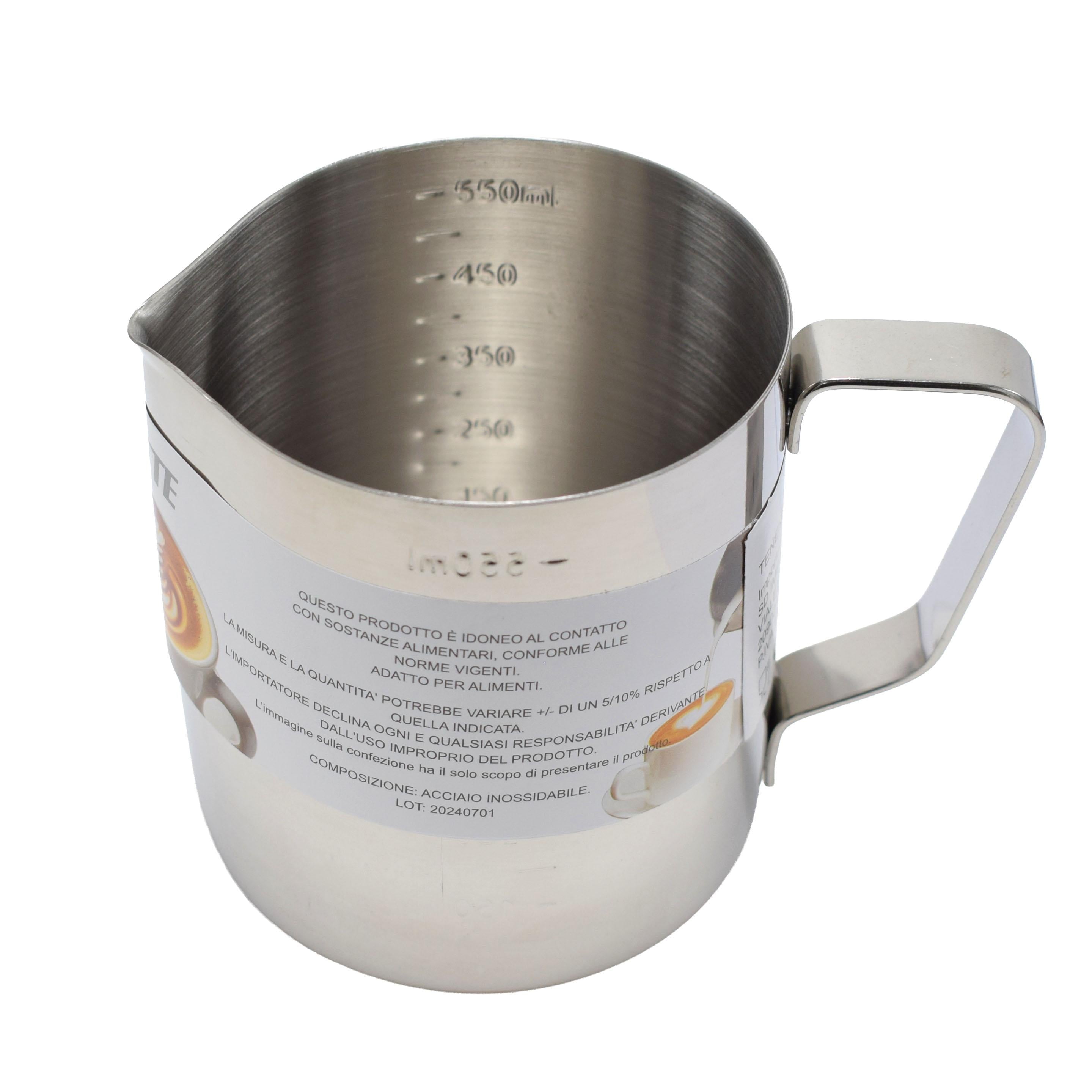 Bricco Latte GD LA CUISINE in Acciaio Inox 350/550/900ml – Perfetto per Montare Latte & Latte Art | Caraffa Barista con Beccuccio di Precisione per Cappuccino ed Espresso