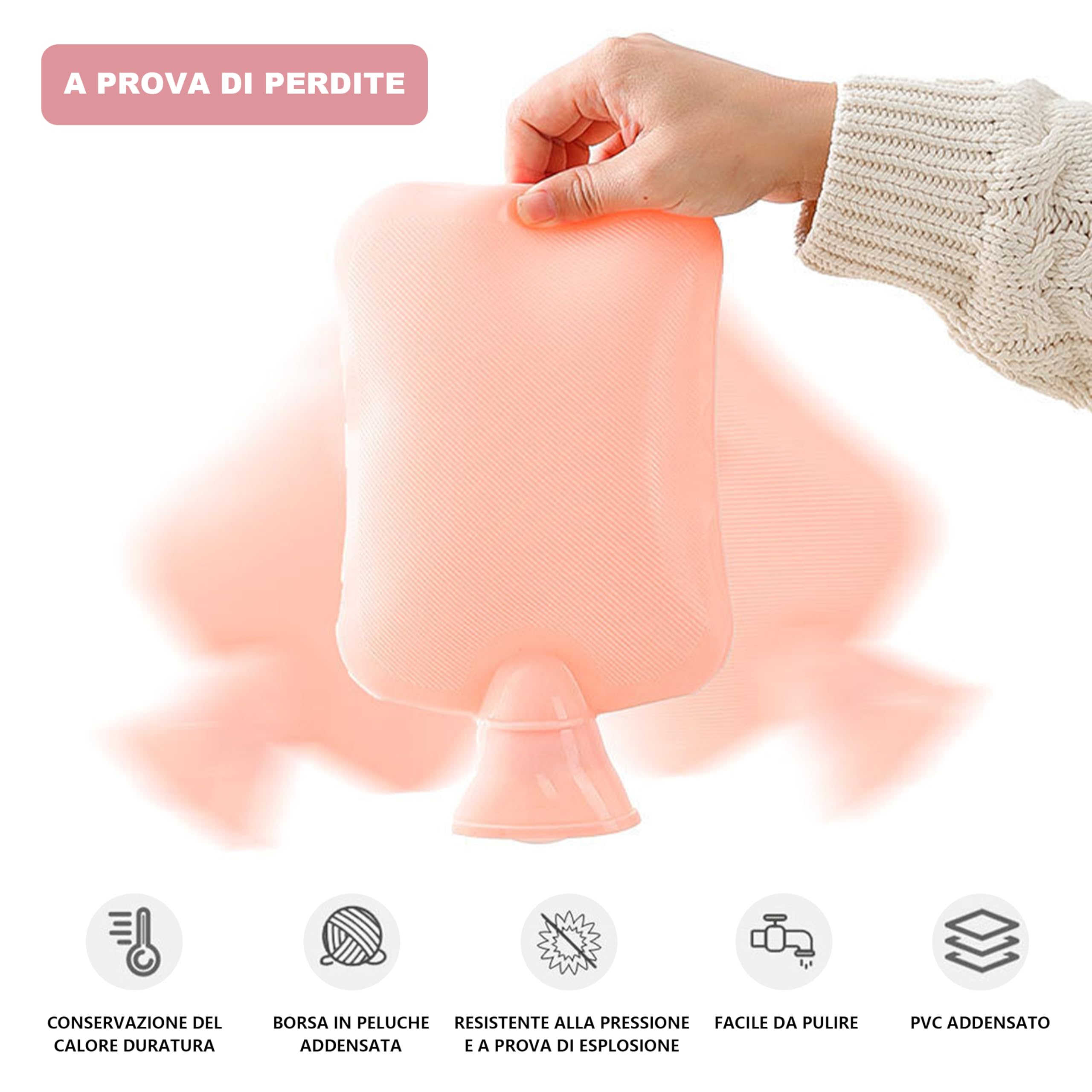 GD LOVES YOUR HOME Borsa dell'Acqua Calda in Peluche, Copertura Morbida Premium, Allevia Dolore, Disponibile in 4 Colori.stampa zebrata