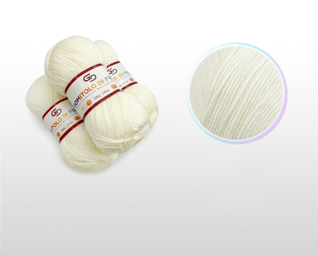 GD LOVES YOUR HOME Set 3 Gomitoli Filato Baby 100g – 6 Capi 248m Toni Neutri | Morbido Acrilico Resistente per Maglia e Uncinetto –18 Colori Disponibili