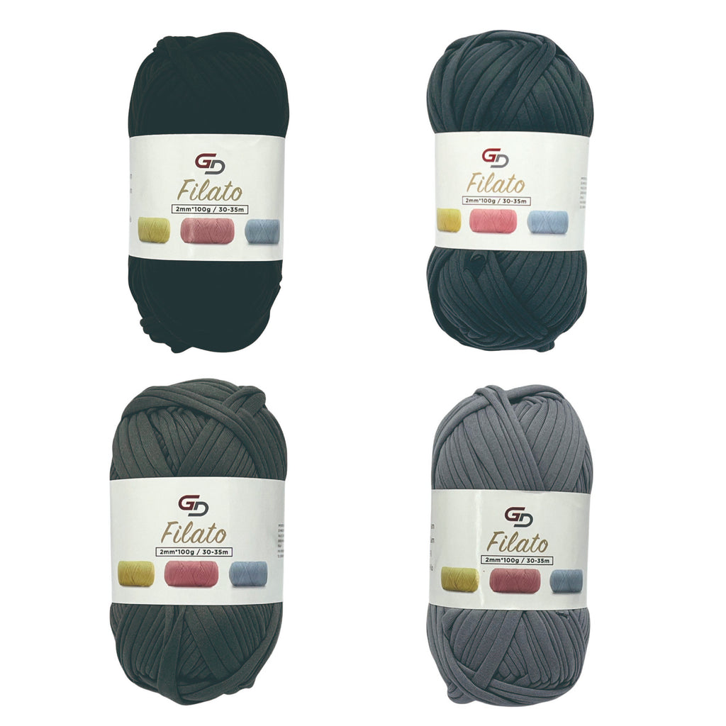SET 3 ROTOLI DI FILATO 2MM * 100G, 30-35M, 19 COLORI DISPONIBILI
